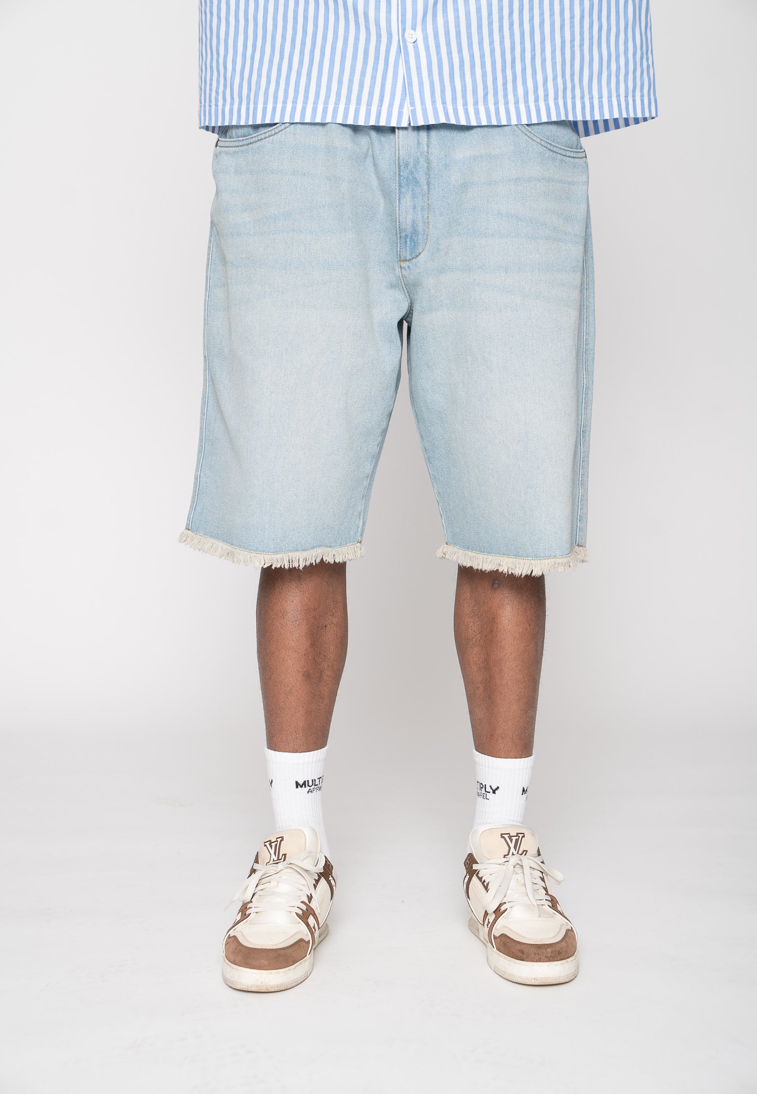 Multiply Apparel Jorts ETERNAL Blue Sand – Frontalansicht