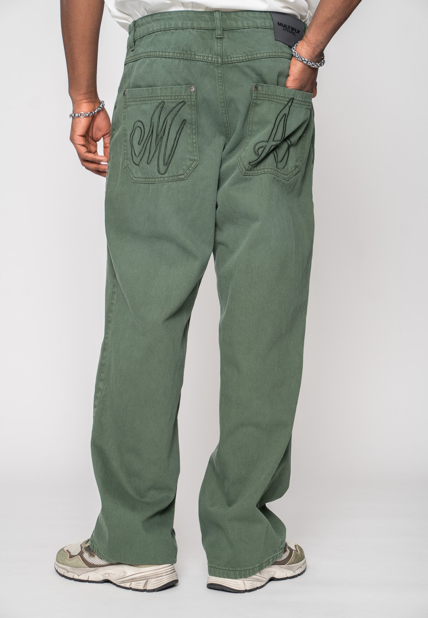 Multiply Apparel Wide Straight Jeans DUCK Duck Green – weitere Ansicht 4