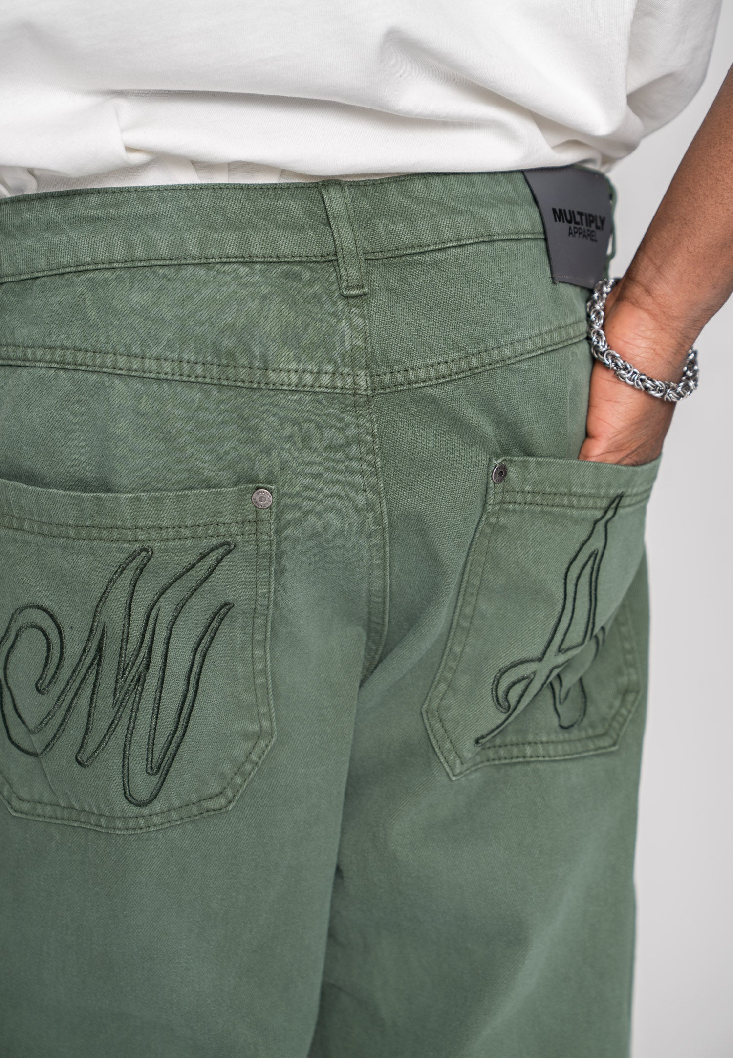 Multiply Apparel Wide Straight Jeans DUCK Duck Green – weitere Ansicht 2