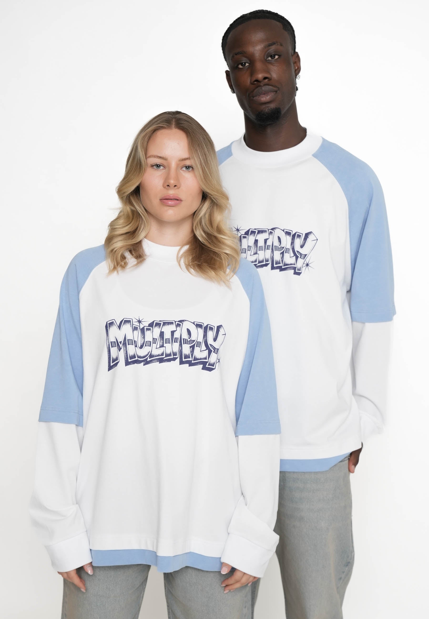 Oversize Raglan Double Longsleeve T-shirt STREET GRAFFITI Azurine