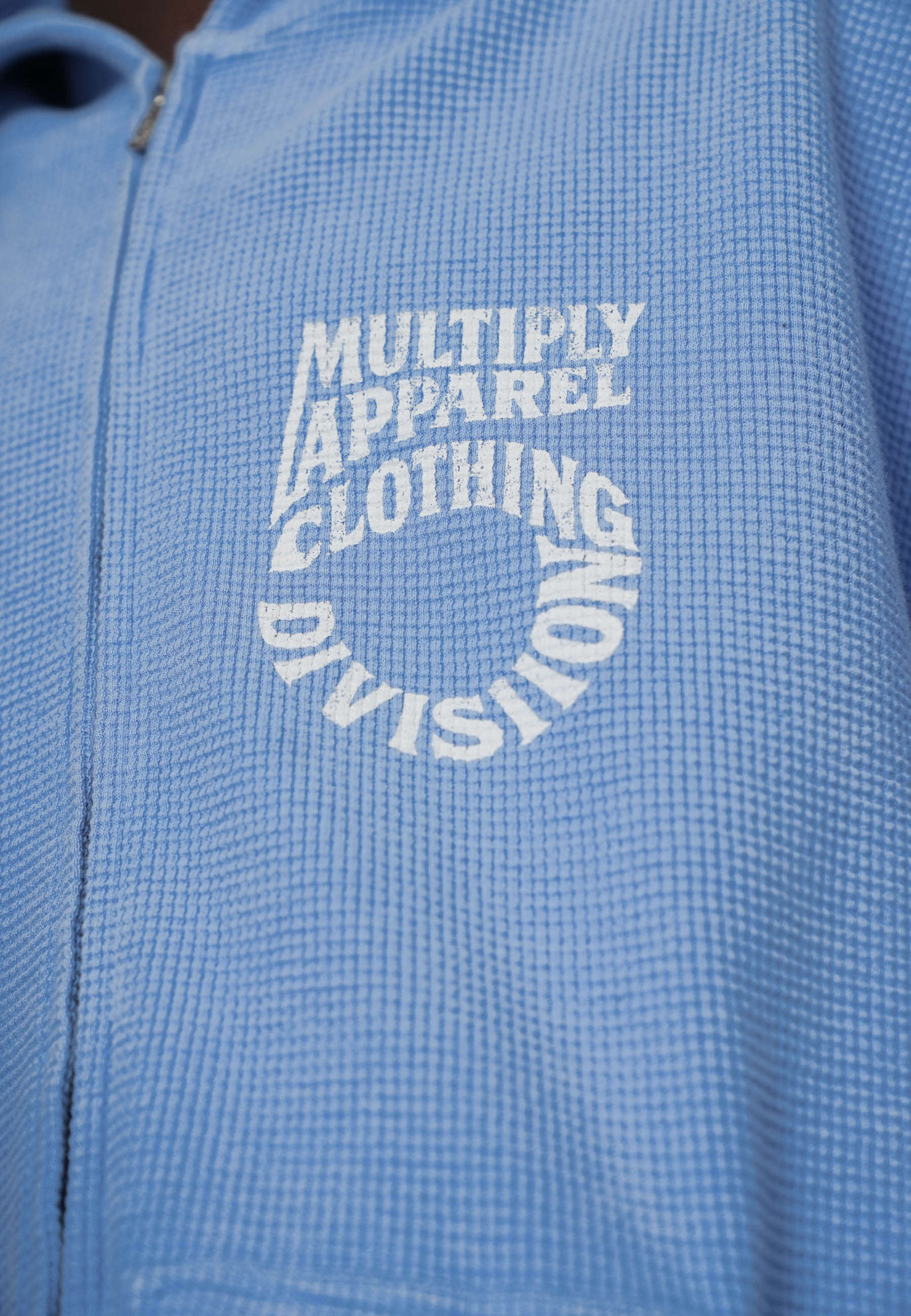 Oversize Zip Hoodie WAFFLED Azurine