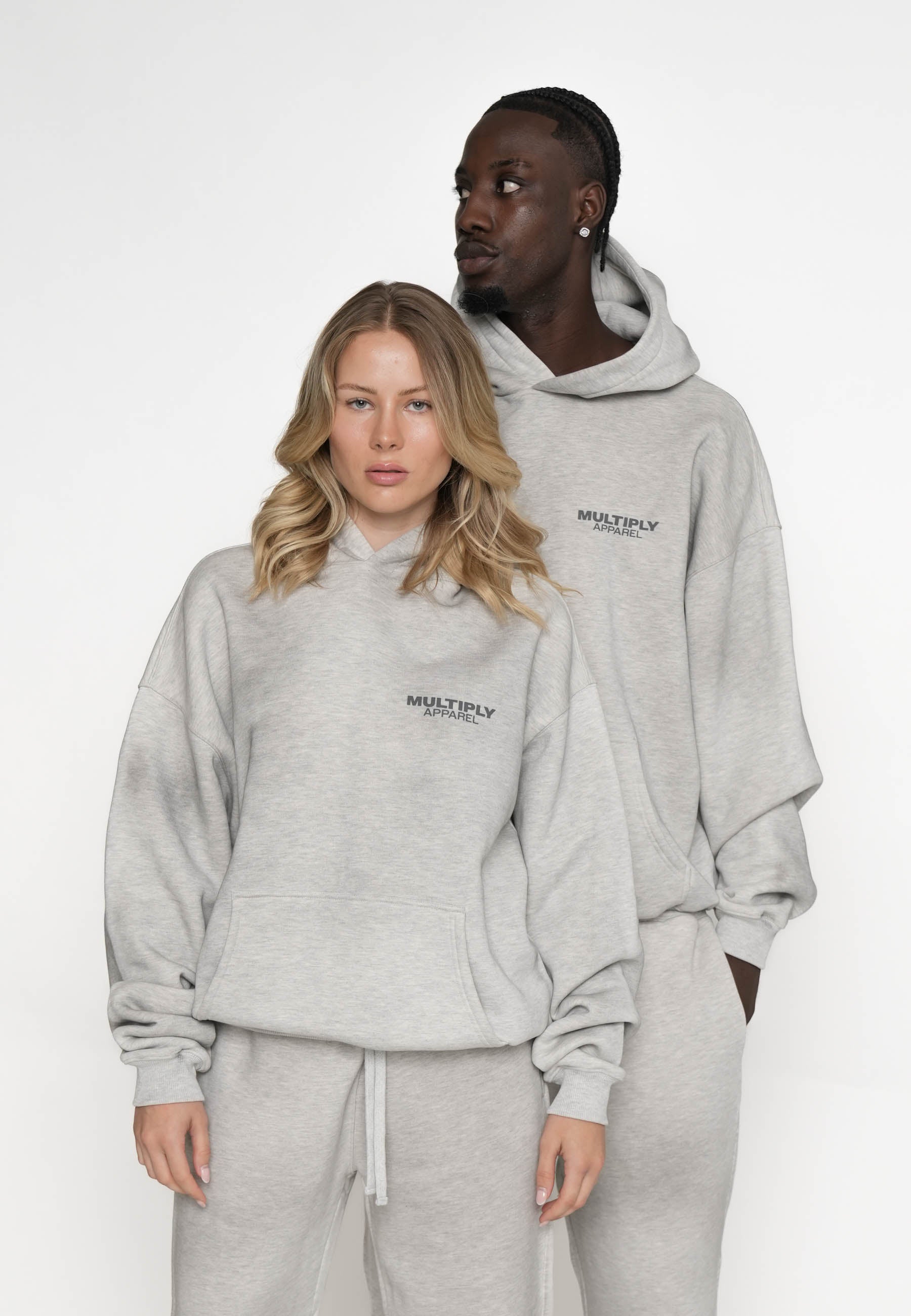 Oversized Hoodie OILED Gray Melange