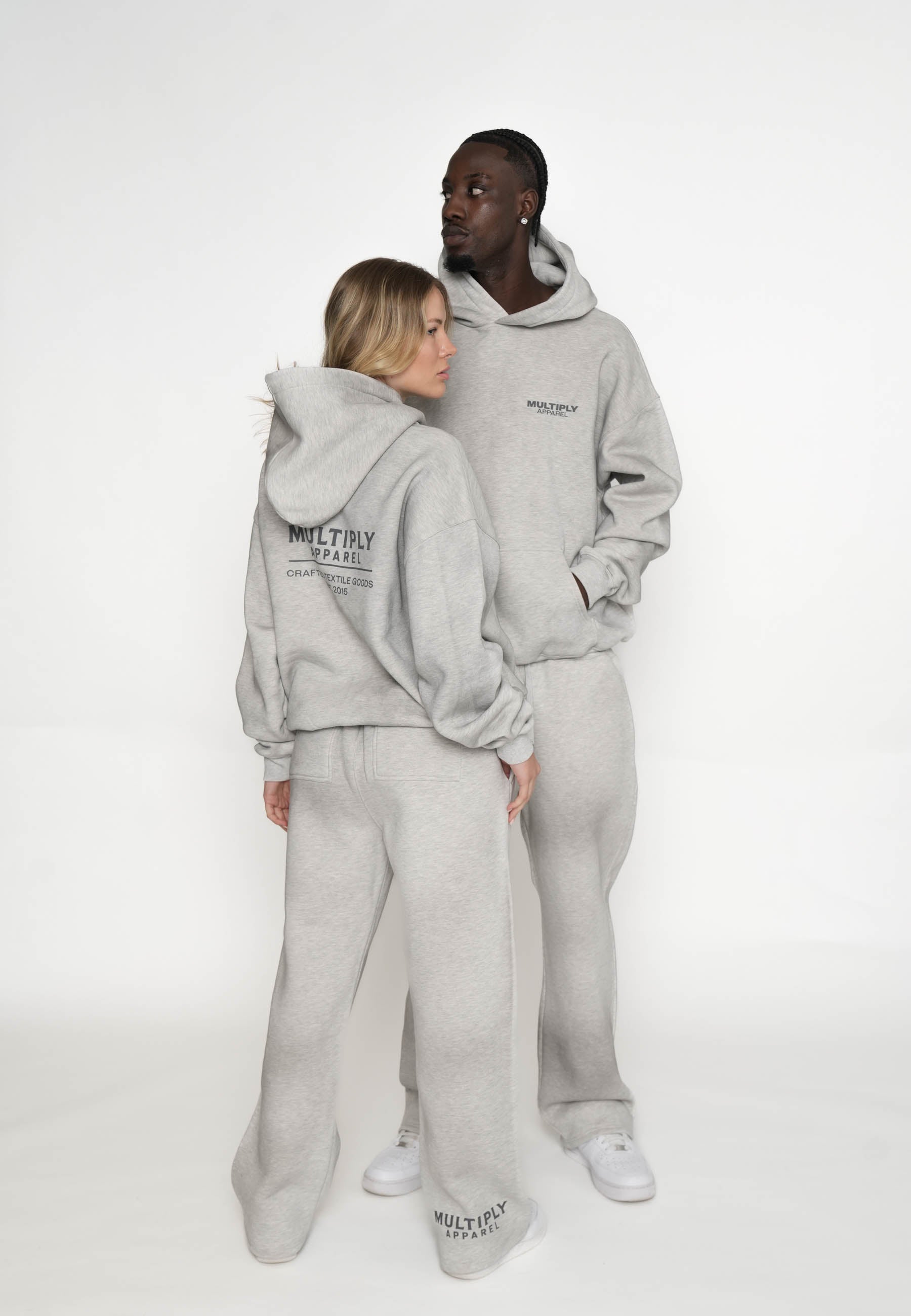 Oversized Hoodie OILED Gray Melange