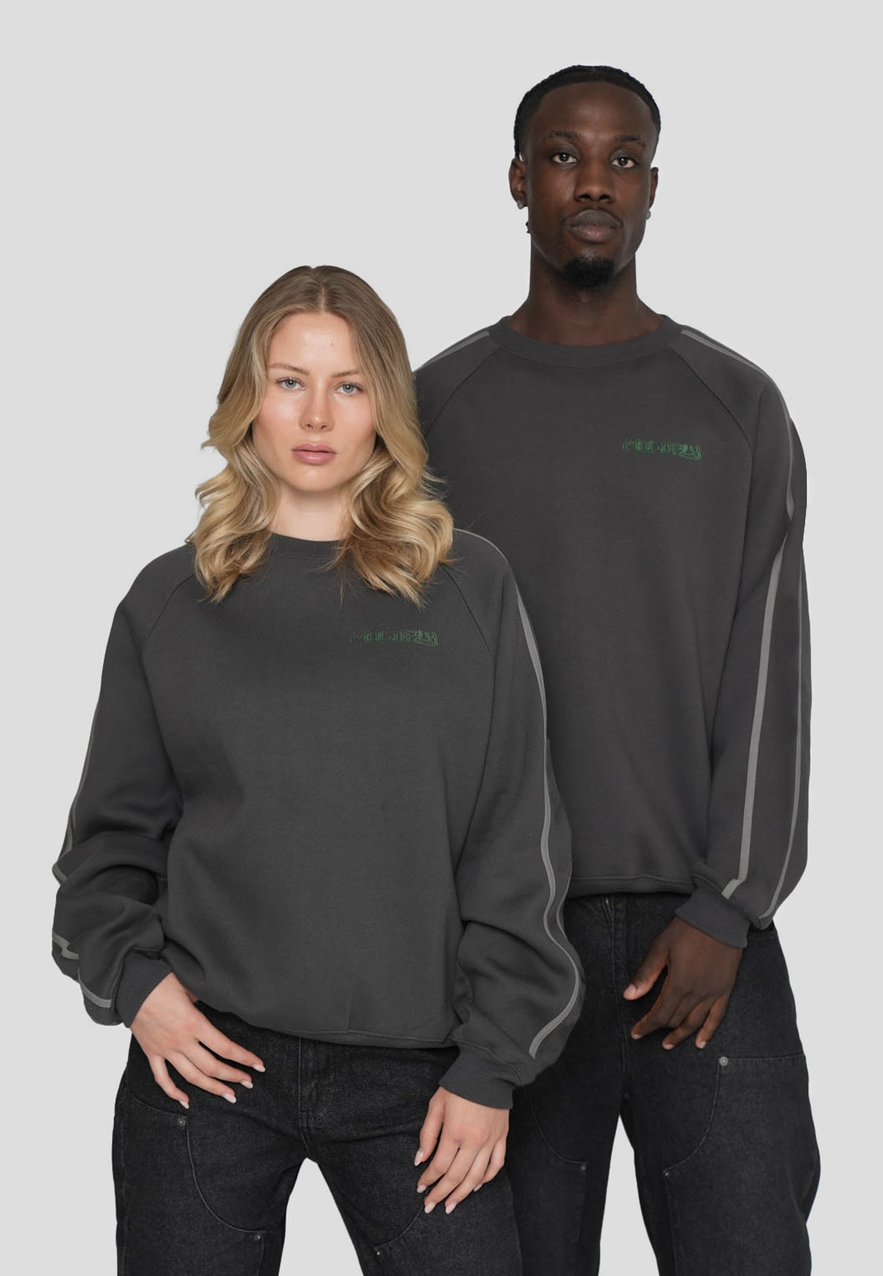 Oversize Sweatshirt SURVEILLANCE Black Soda Washed