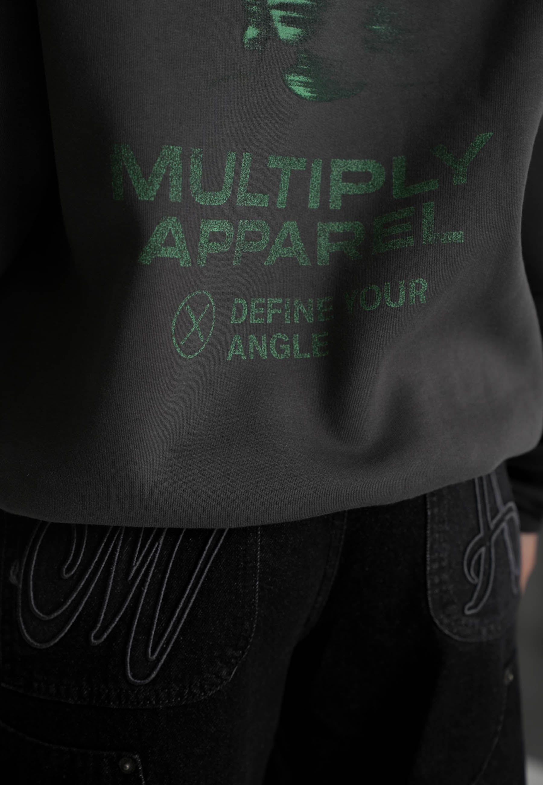 Multiply Apparel Oversize Sweatshirt SURVEILLANCE Black Soda Washed – weitere Ansicht 2