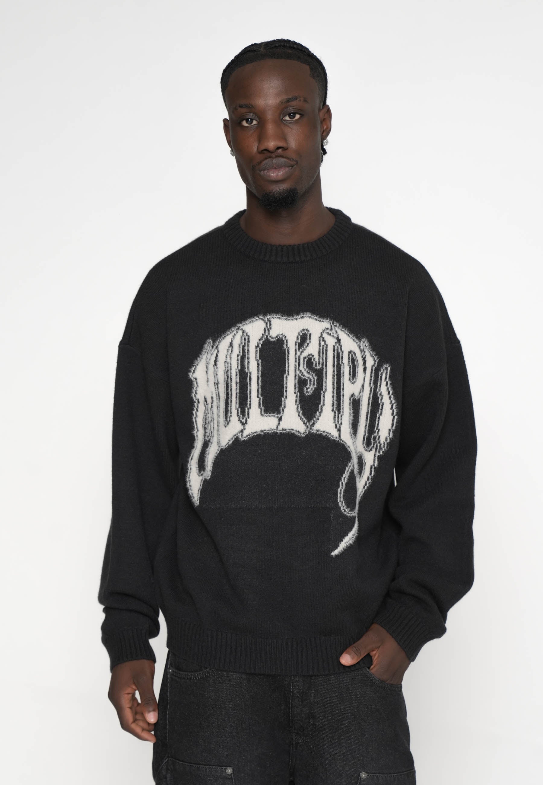 Multiply Apparel Oversize Sweatshirt NOUVEAU Black Soda Washed – weitere Ansicht 3