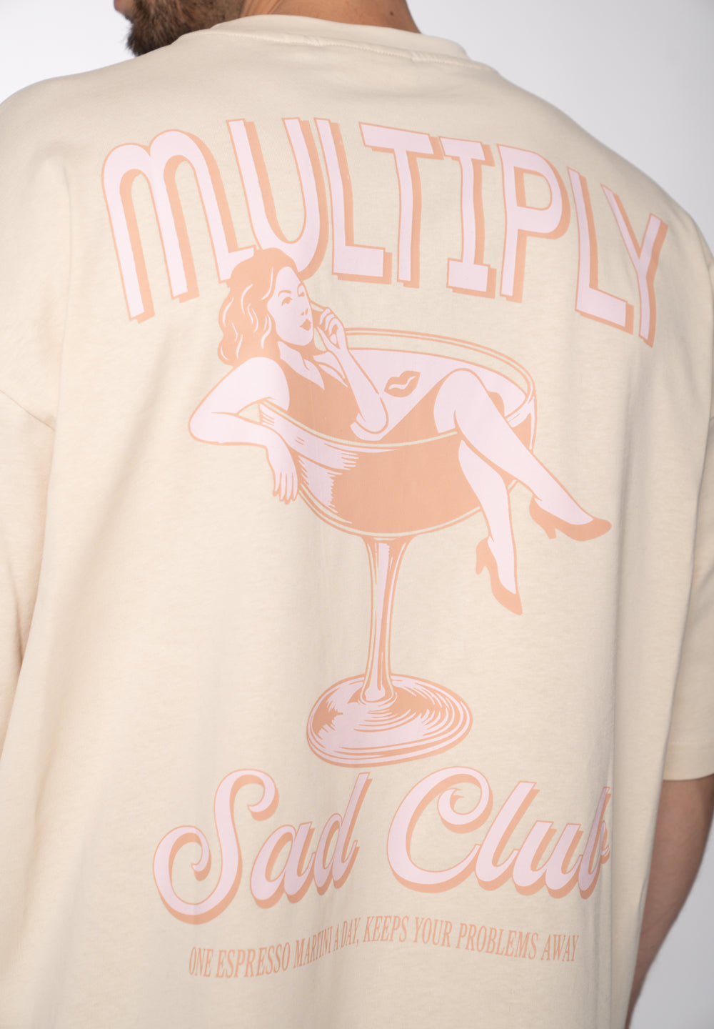 Multiply Apparel Oversize T-Shirt SAD CLUB White Smoke – weitere Ansicht 4