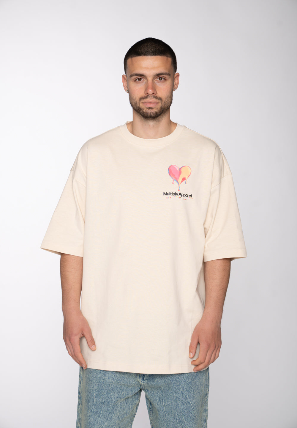 Multiply Apparel Oversize T-Shirt ICE CREAM LOVERS White Smoke – weitere Ansicht 4
