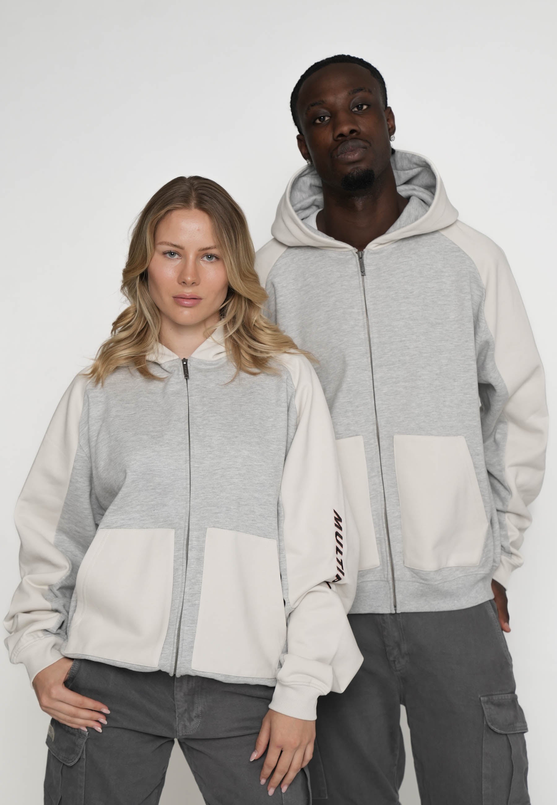 Multiply Apparel Oversize Zip Hoodie CONFIGURATION Grey Melange – weitere Ansicht 5