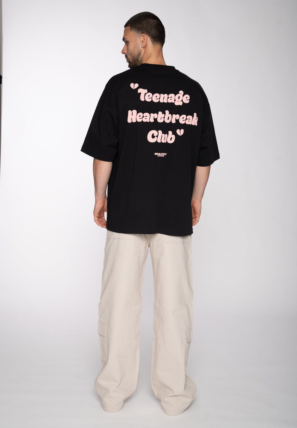 Multiply Apparel Oversize T-Shirt HEART BREAK CLUB Black – weitere Ansicht 4