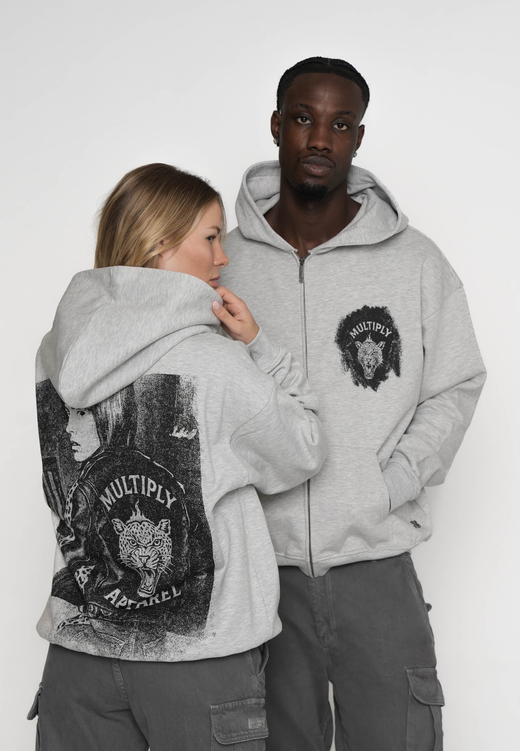 Oversize Zip Hoodie CARNIVORE Grey Melange