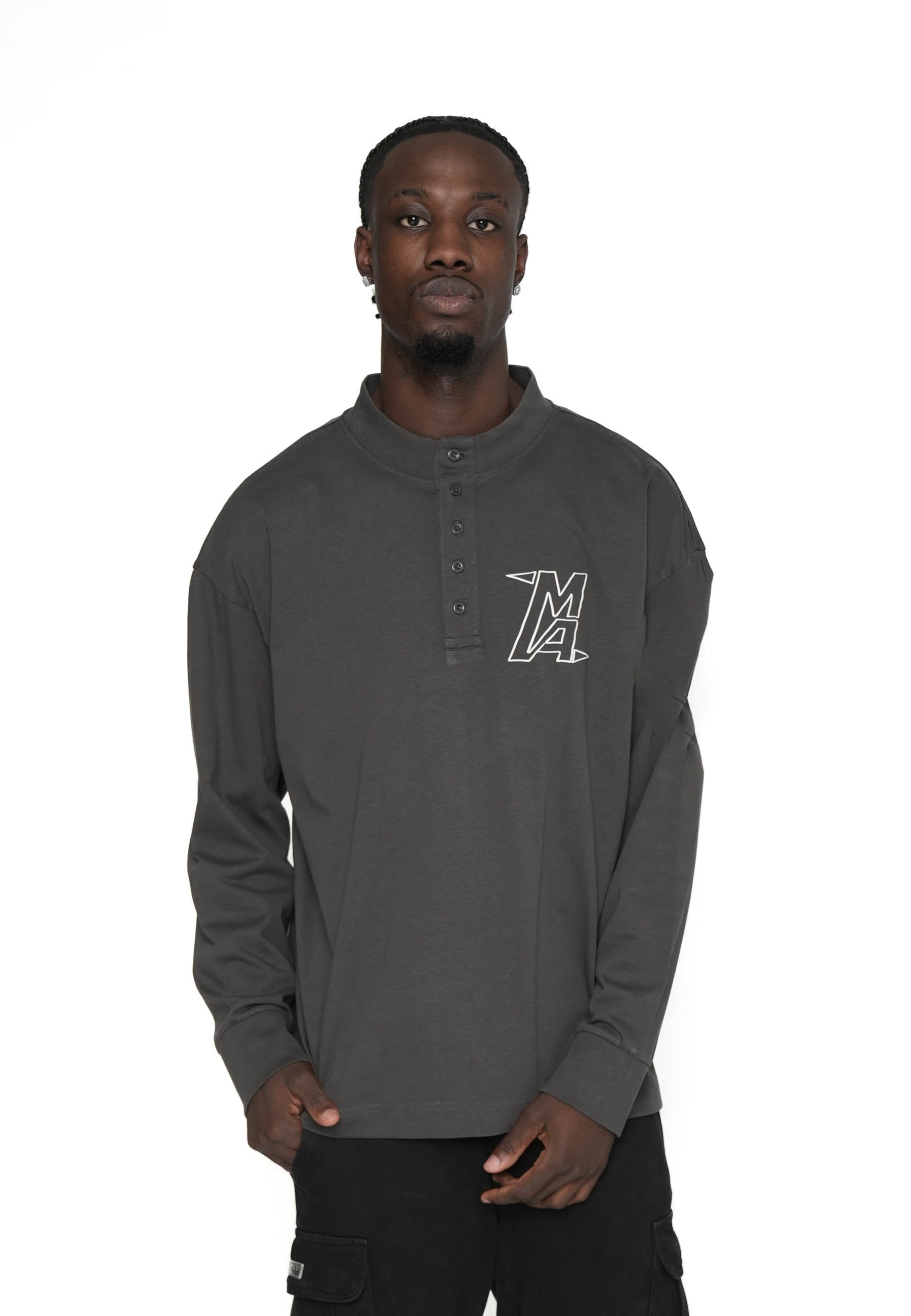 Oversize Longsleeve SWIRL Black Soda Washed