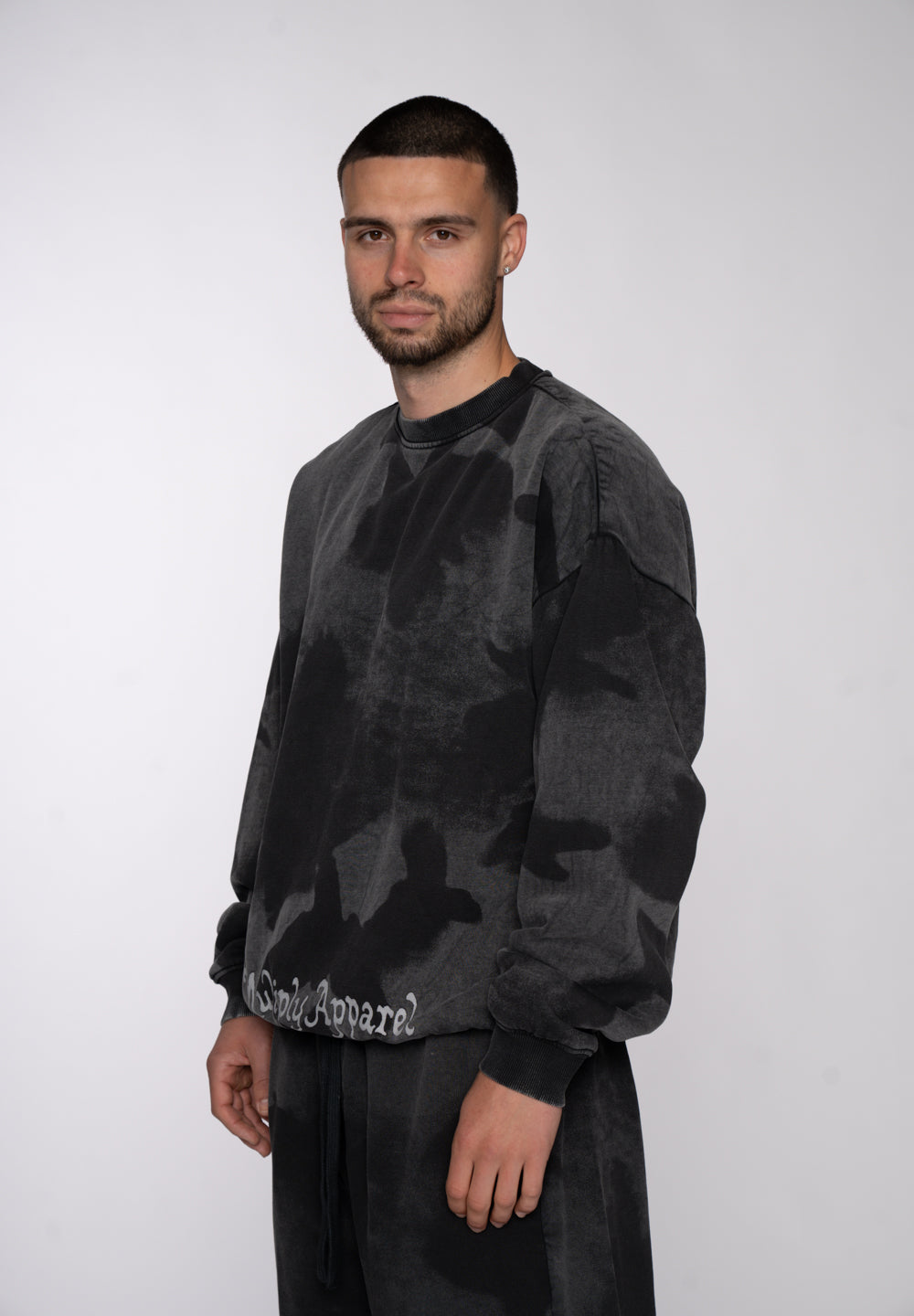 Multiply Apparel Oversize Sweatshirt BLUR Gargoyle – Frontalansicht
