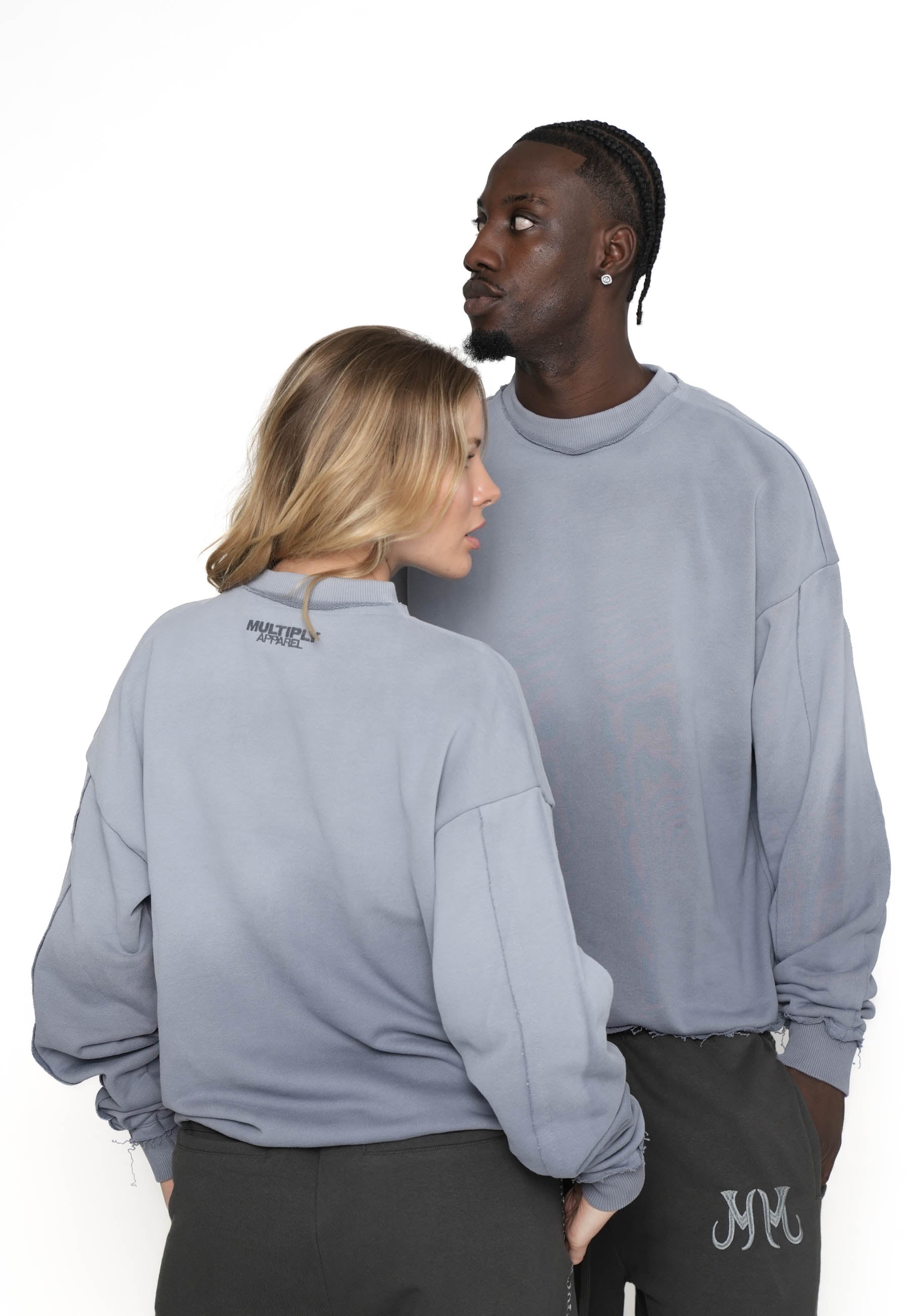 Multiply Apparel Oversize Raw Sweatshirt Ombre Flint Stone – weitere Ansicht 5