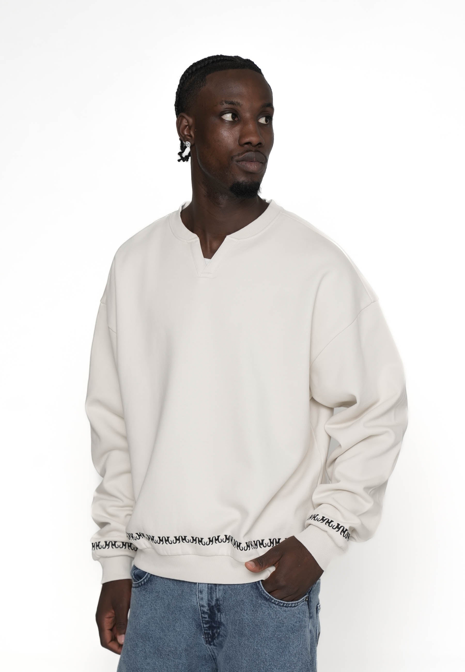 Multiply Apparel Oversize Sweatshirt RECORD SHOP Vasporous Gray – weitere Ansicht 4