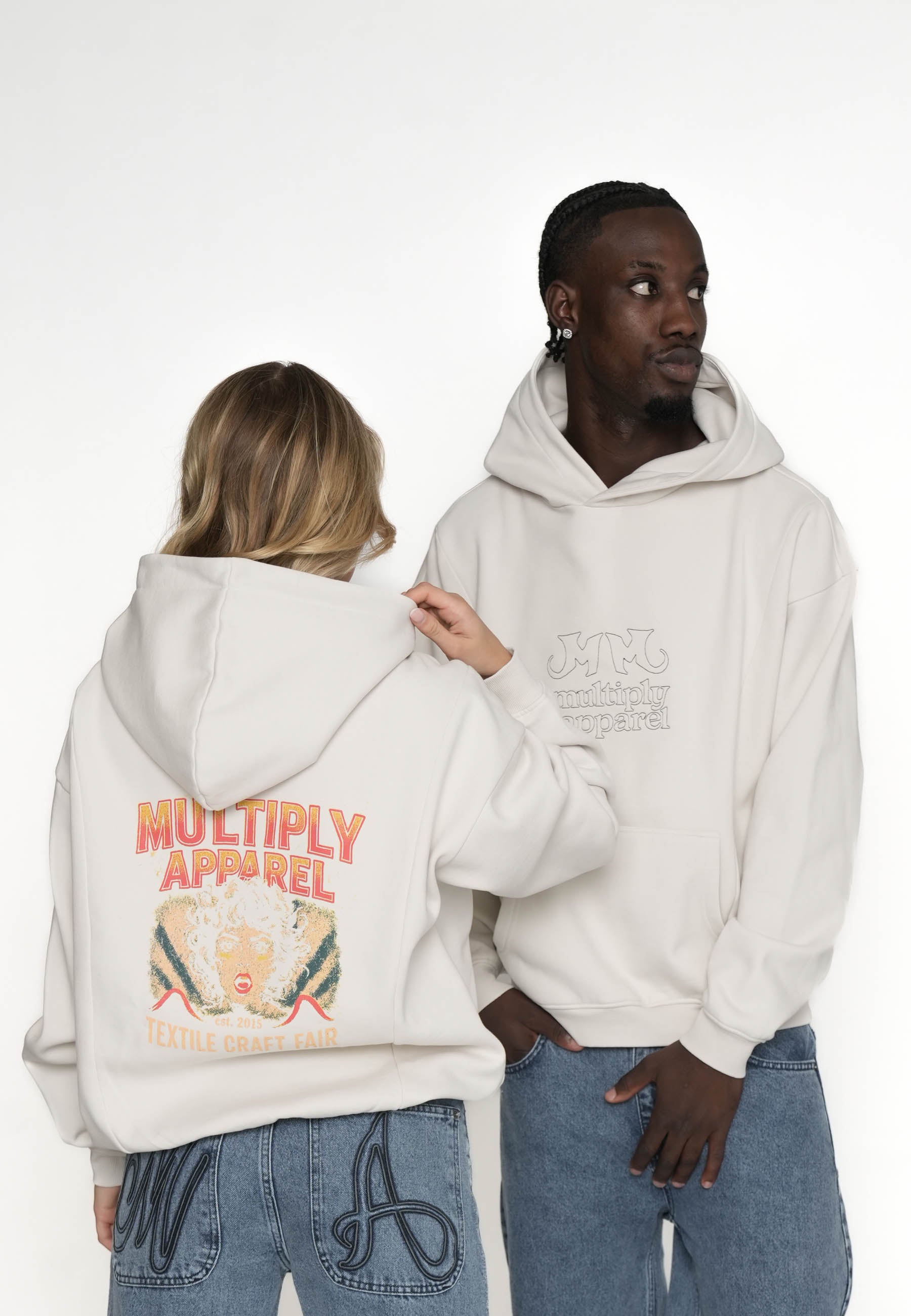 Multiply Apparel Oversize Hoodie CRAFT FAIR Vasporous Gray – Frontalansicht