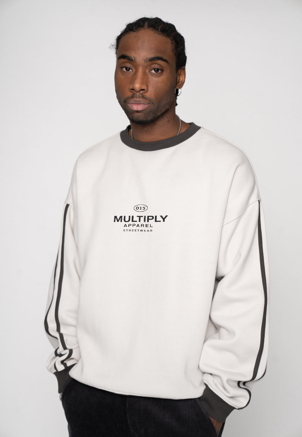 Multiply Apparel Oversize Sweatshirt HEAT MAP Glacier Gray – weitere Ansicht 3