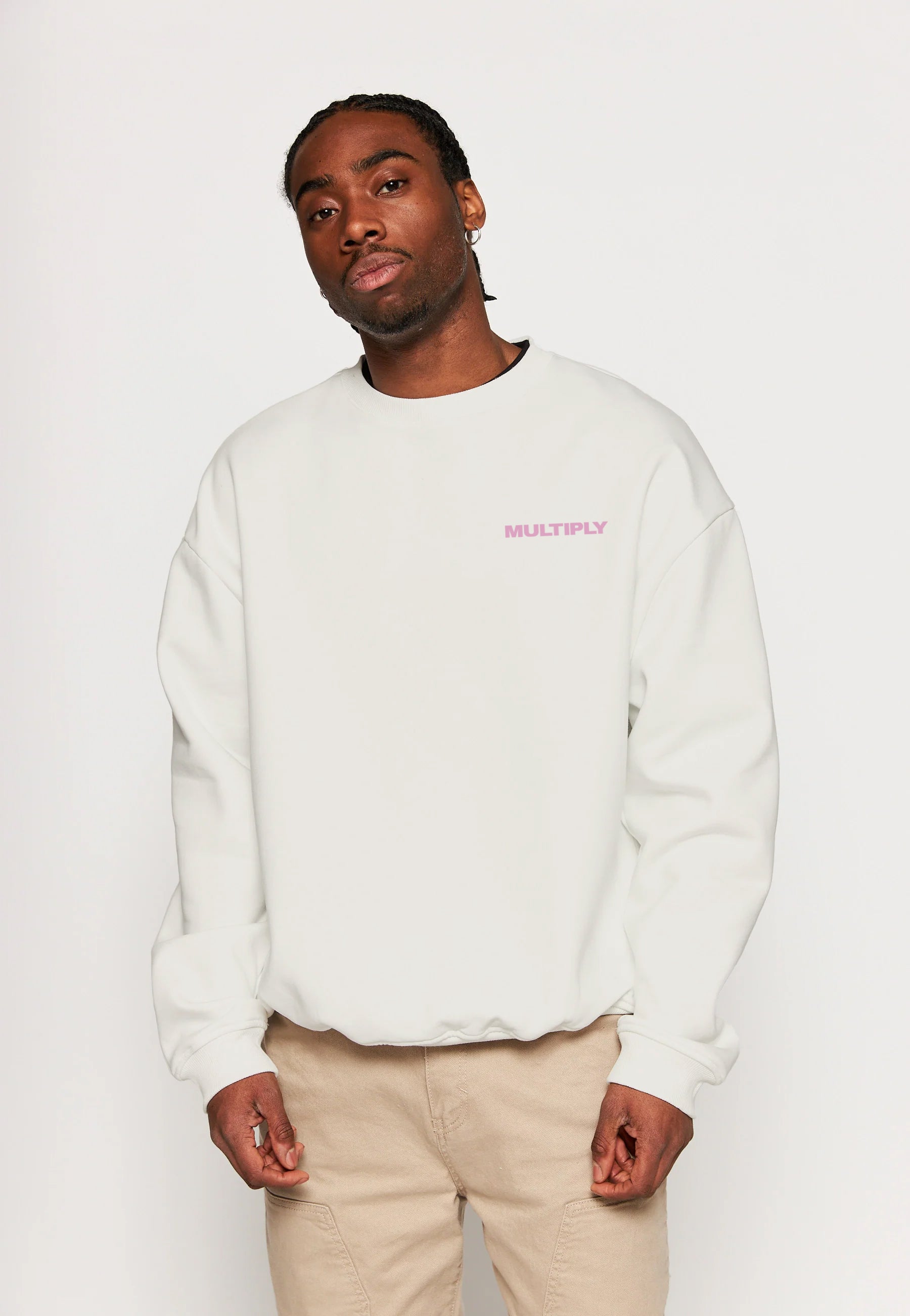 Multiply Apparel Oversize Sweatshirt MULTIPLY Snow White – weitere Ansicht 4