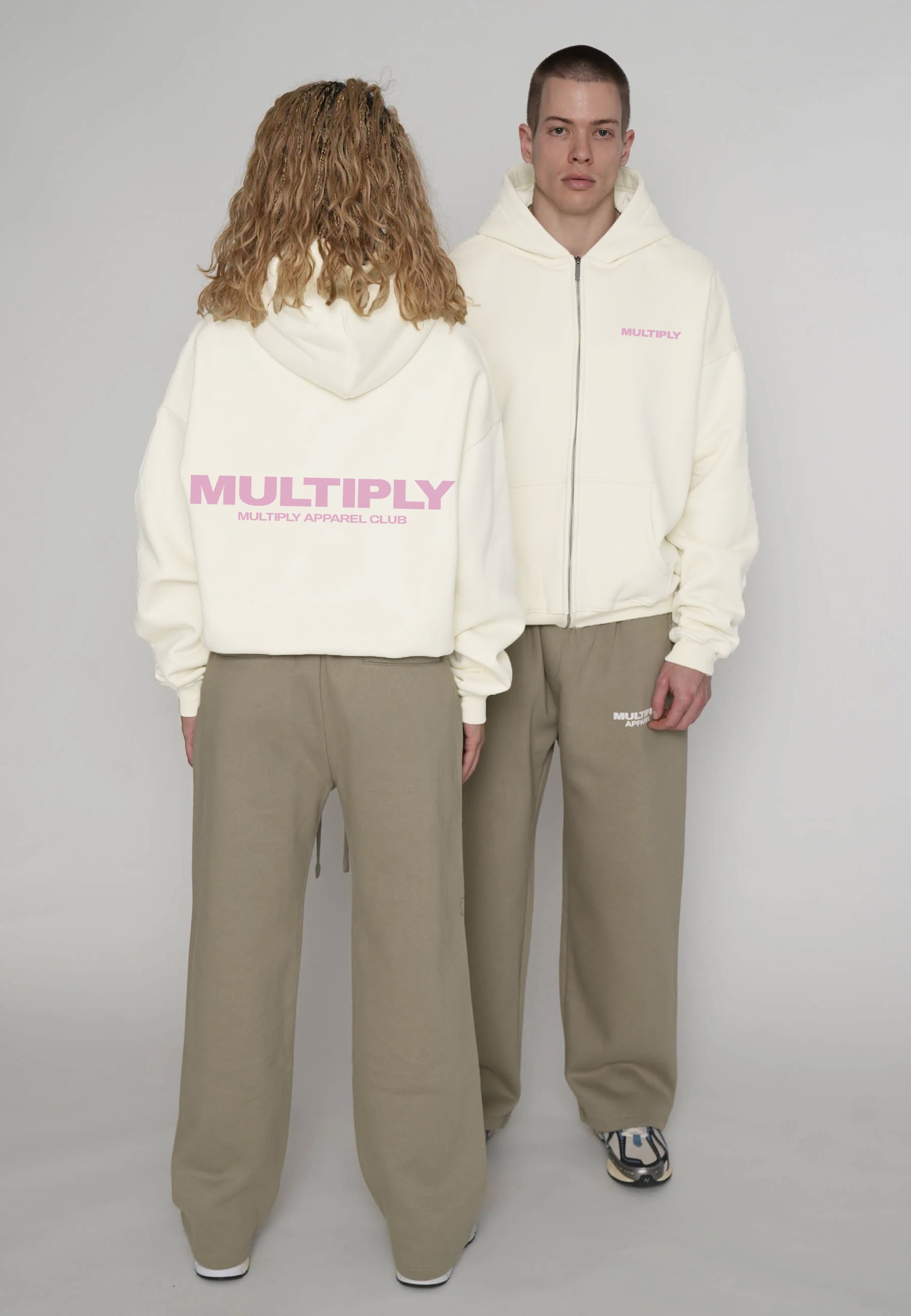 Multiply Apparel Oversize Zip Hoodie MULTIPLY Snow White – weitere Ansicht 2