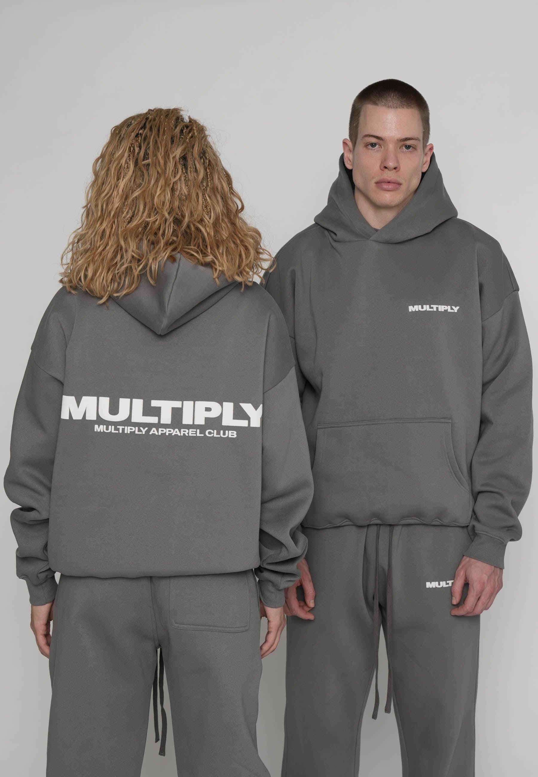 Multiply Apparel Oversize Hoodie MULTIPLY Gargoyle – Frontalansicht