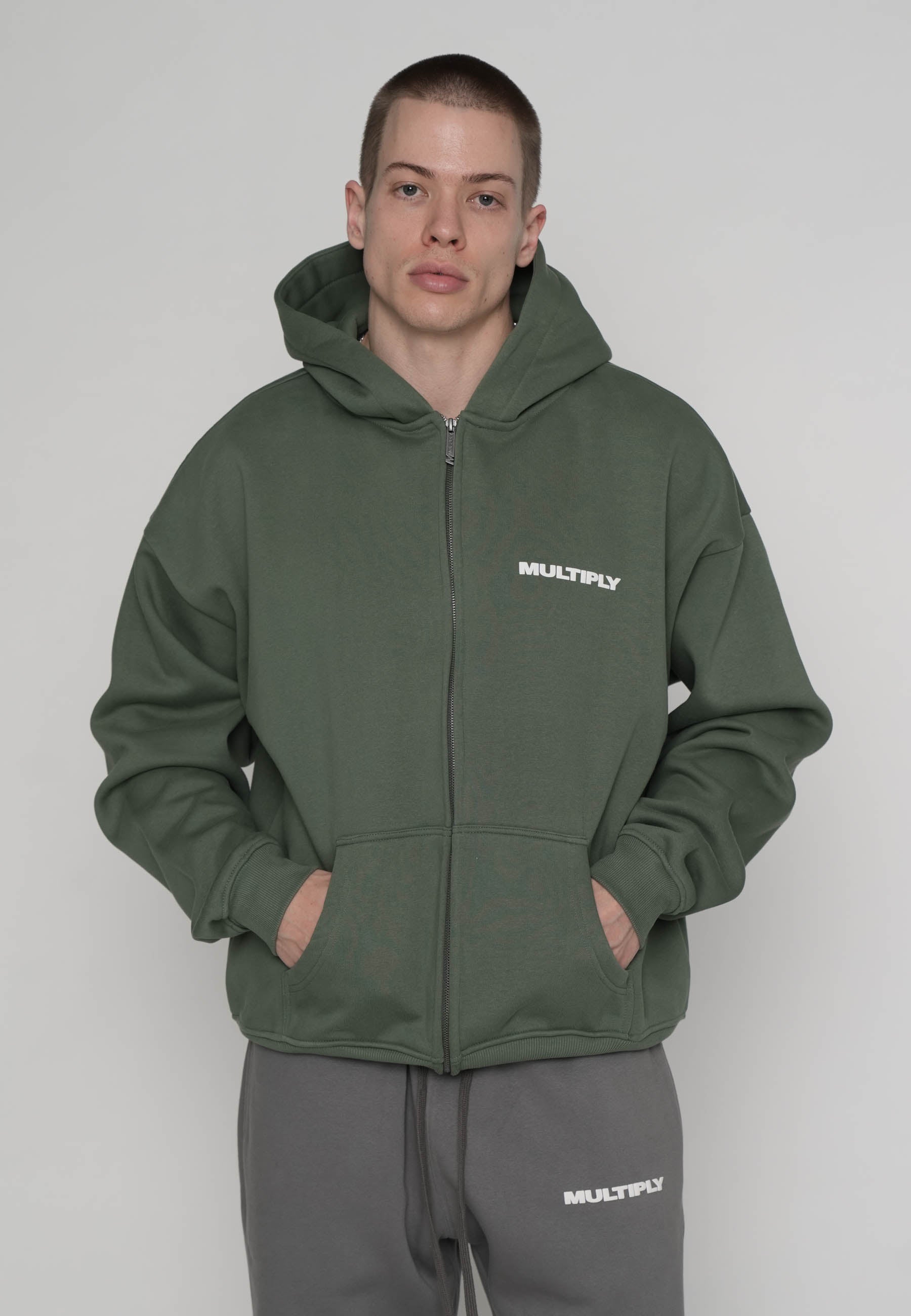 Multiply Apparel Oversize Zip Hoodie MULTIPLY Duck Green – weitere Ansicht 3