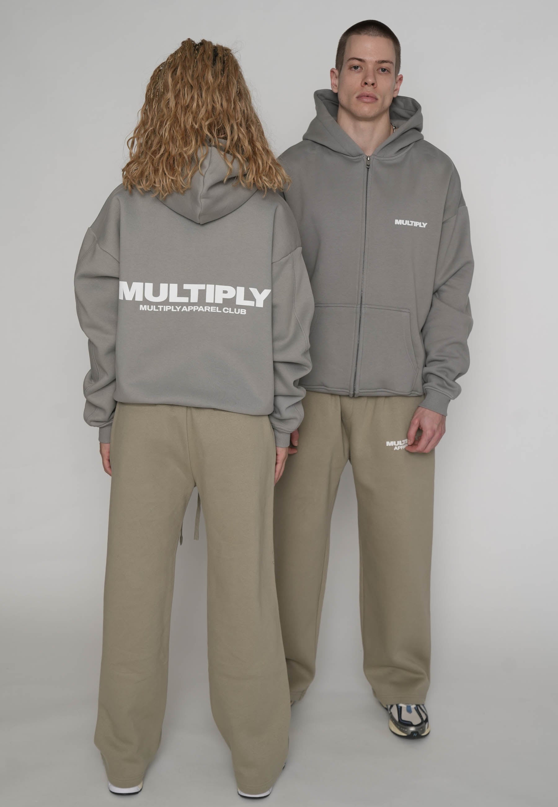 Oversize zip hoodie MULTIPLY Ultimate Grey