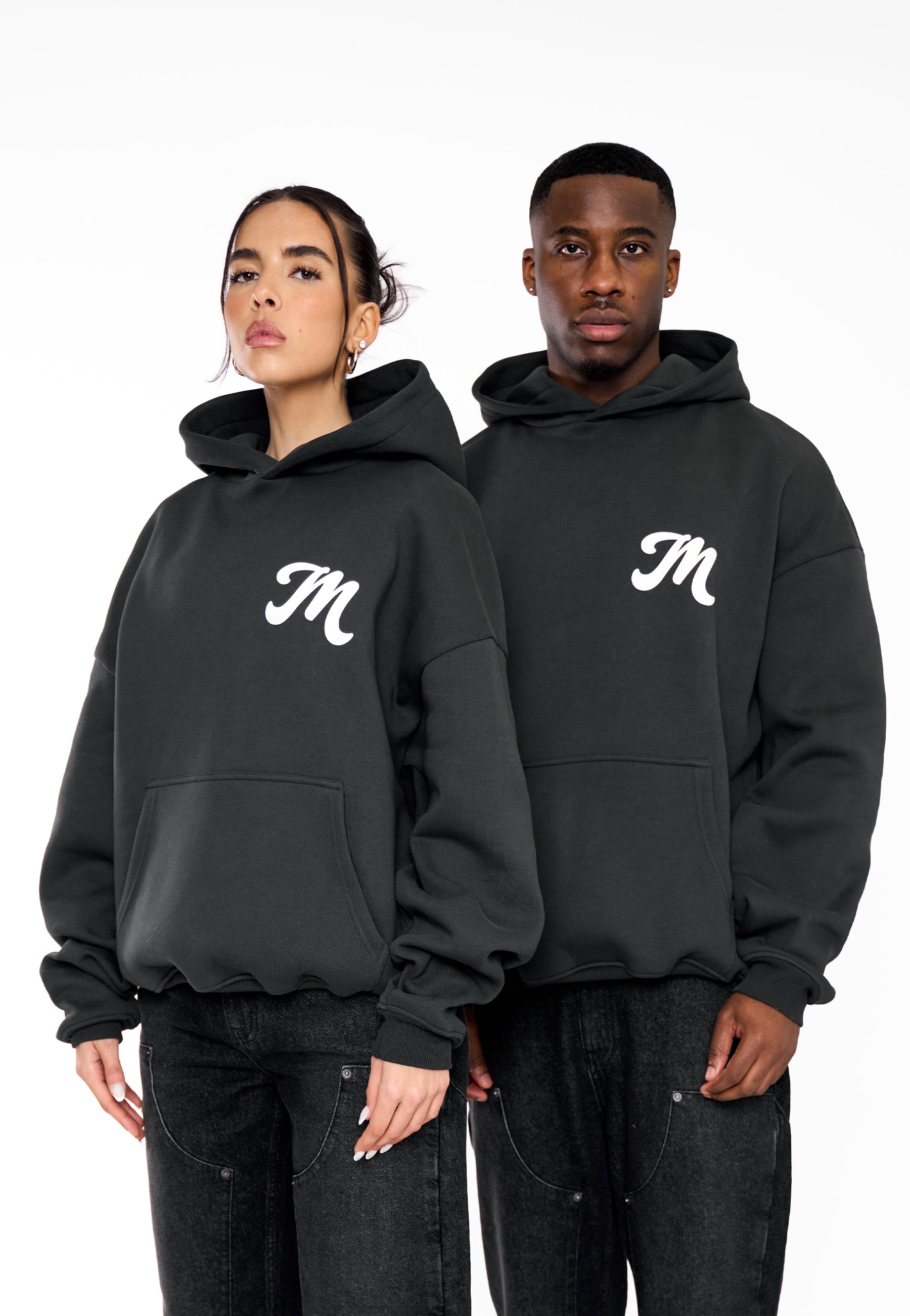 Multiply Apparel Oversize Hoodie M FLORAL 2 Black Soda Washed – weitere Ansicht 6