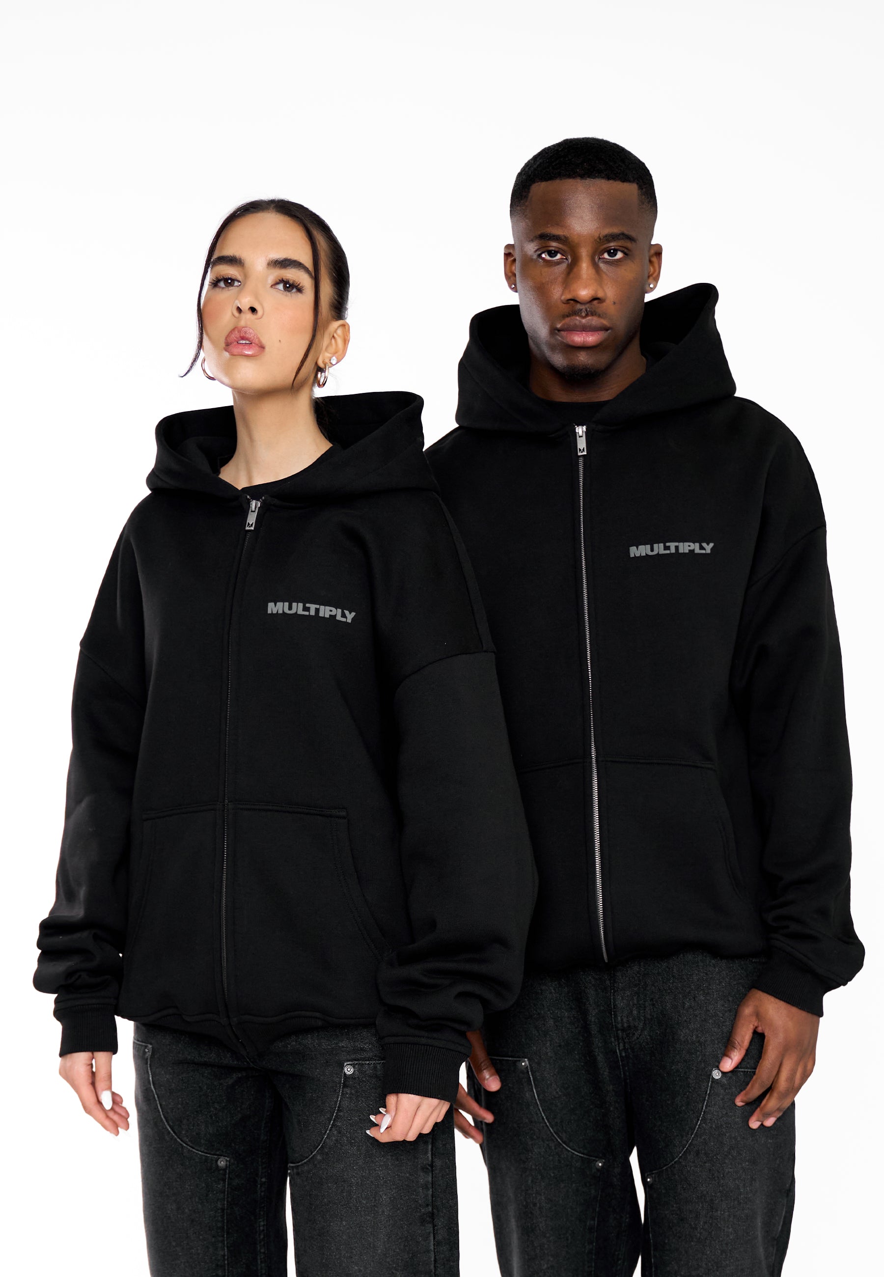 Oversize Zip Hoodie MULTIPLY 2 Black