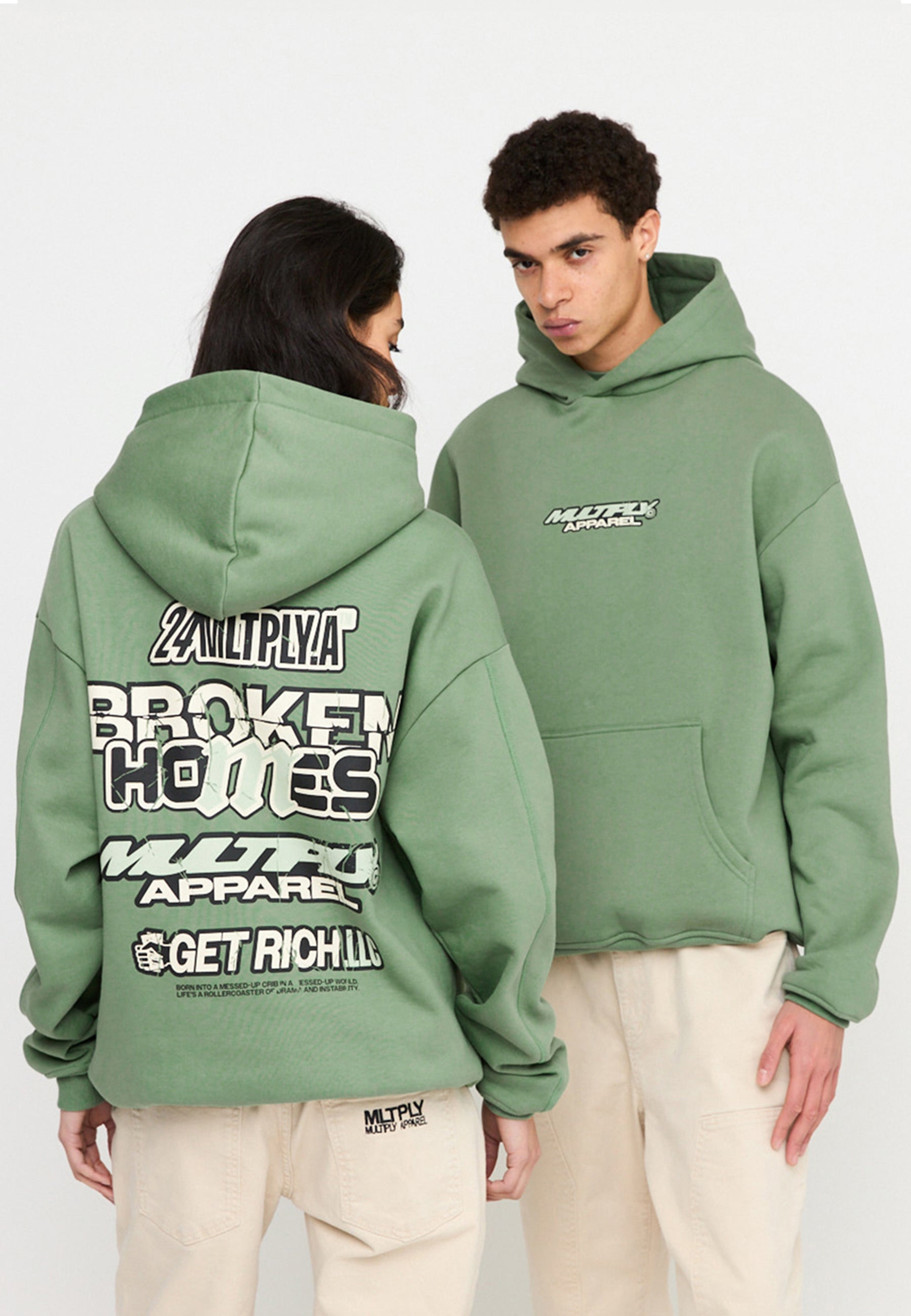 Multiply Spparel Oversize Hoodie TRAUMA Hedge Green