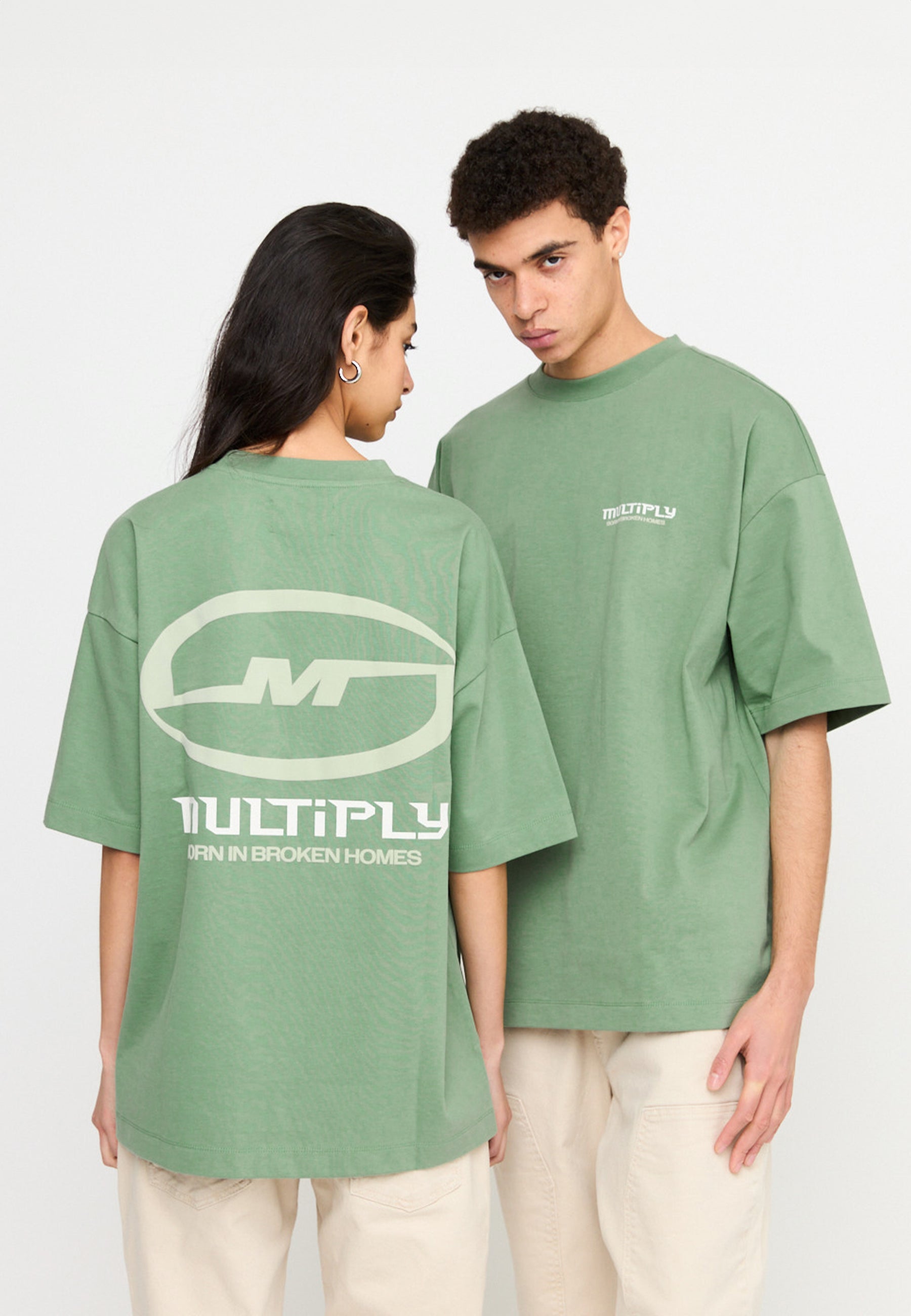 Multiply Spparel Oversize T-Shirt BROKEN IDENTITY Hedge Green