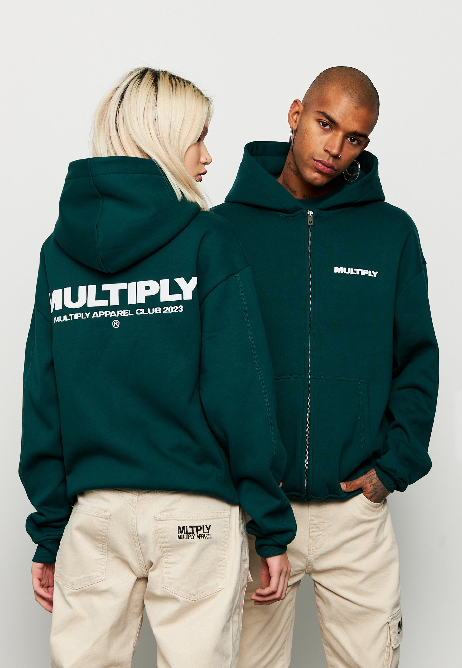 Multiply Spparel Oversize Zip Hoodie MULTIPLY Botanical Garden