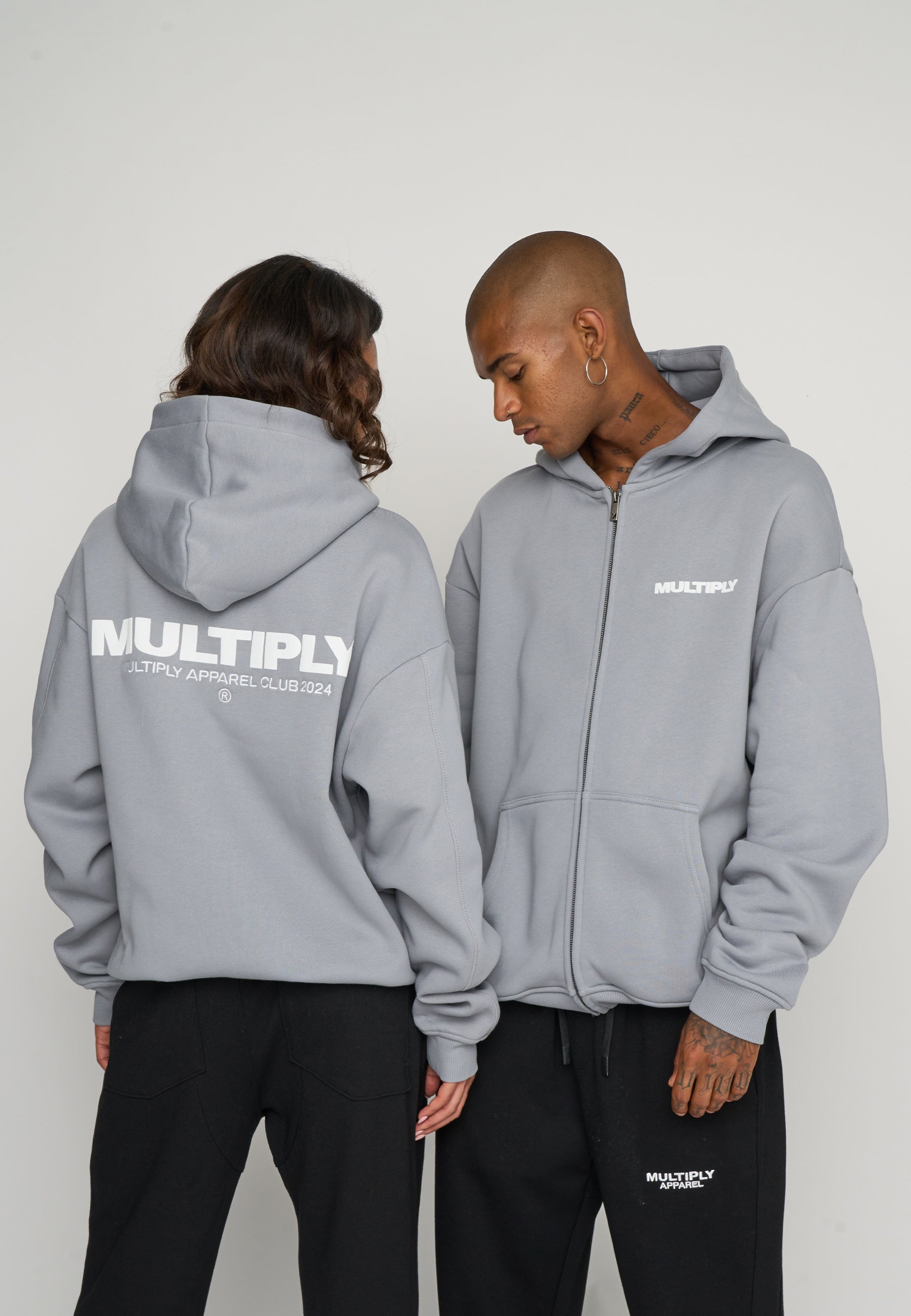 Multiply Spparel Oversize Zip Hoodie MULTIPLY Ultimate Grey