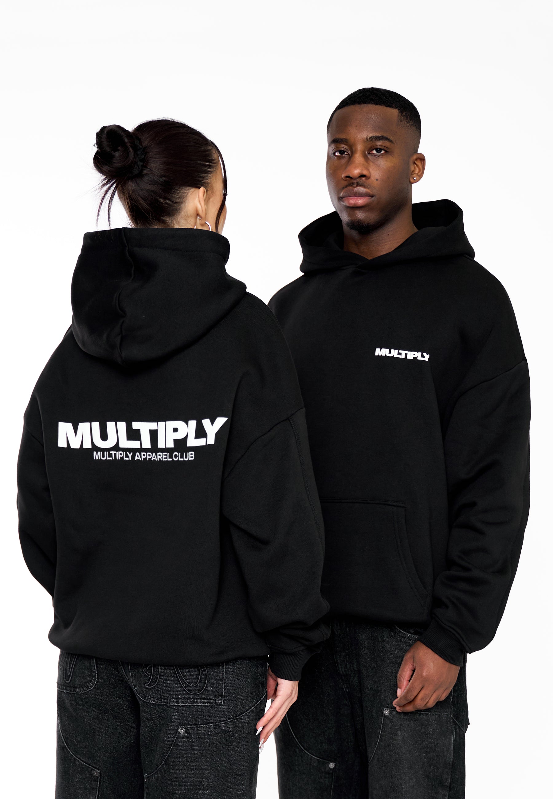 Multiply Apparel Oversize Hoodie MULTIPLY Black – Frontalansicht