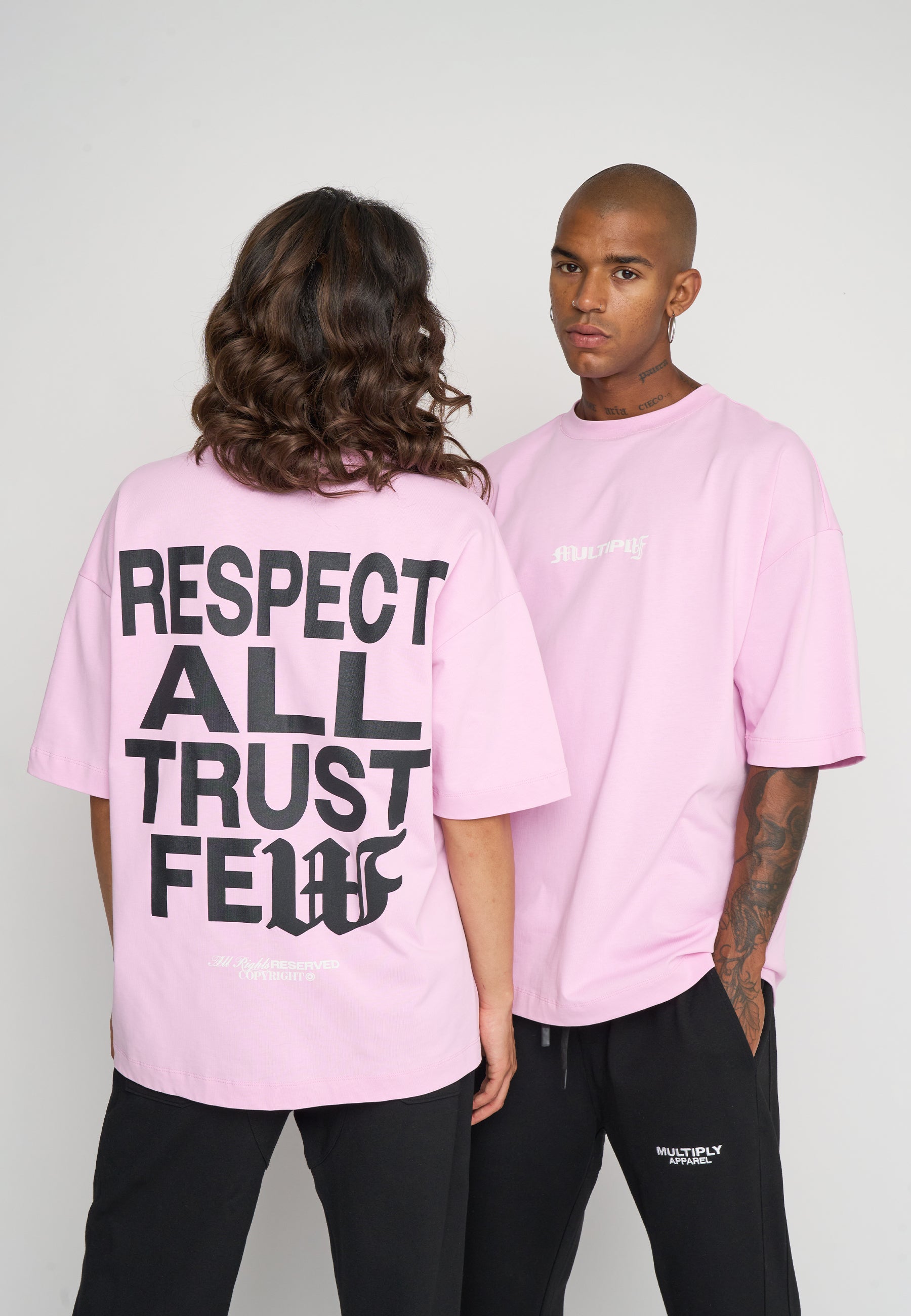 Multiply Spparel Oversize T-Shirt RESPECT Pink Lavender