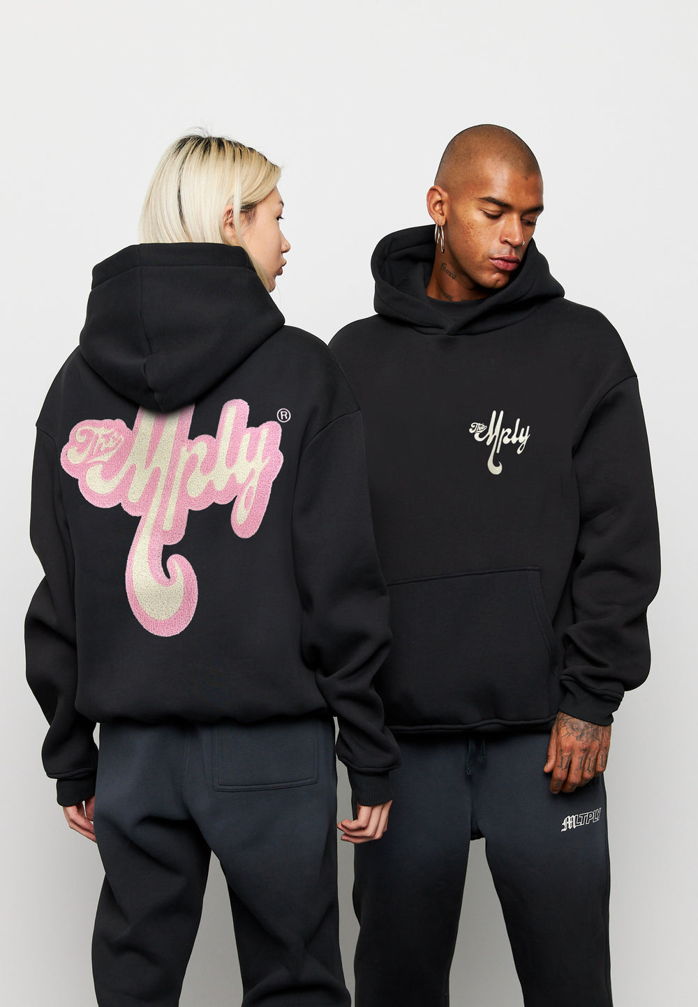 Oversize Hoodie THE MPLY Black Soda Washed
