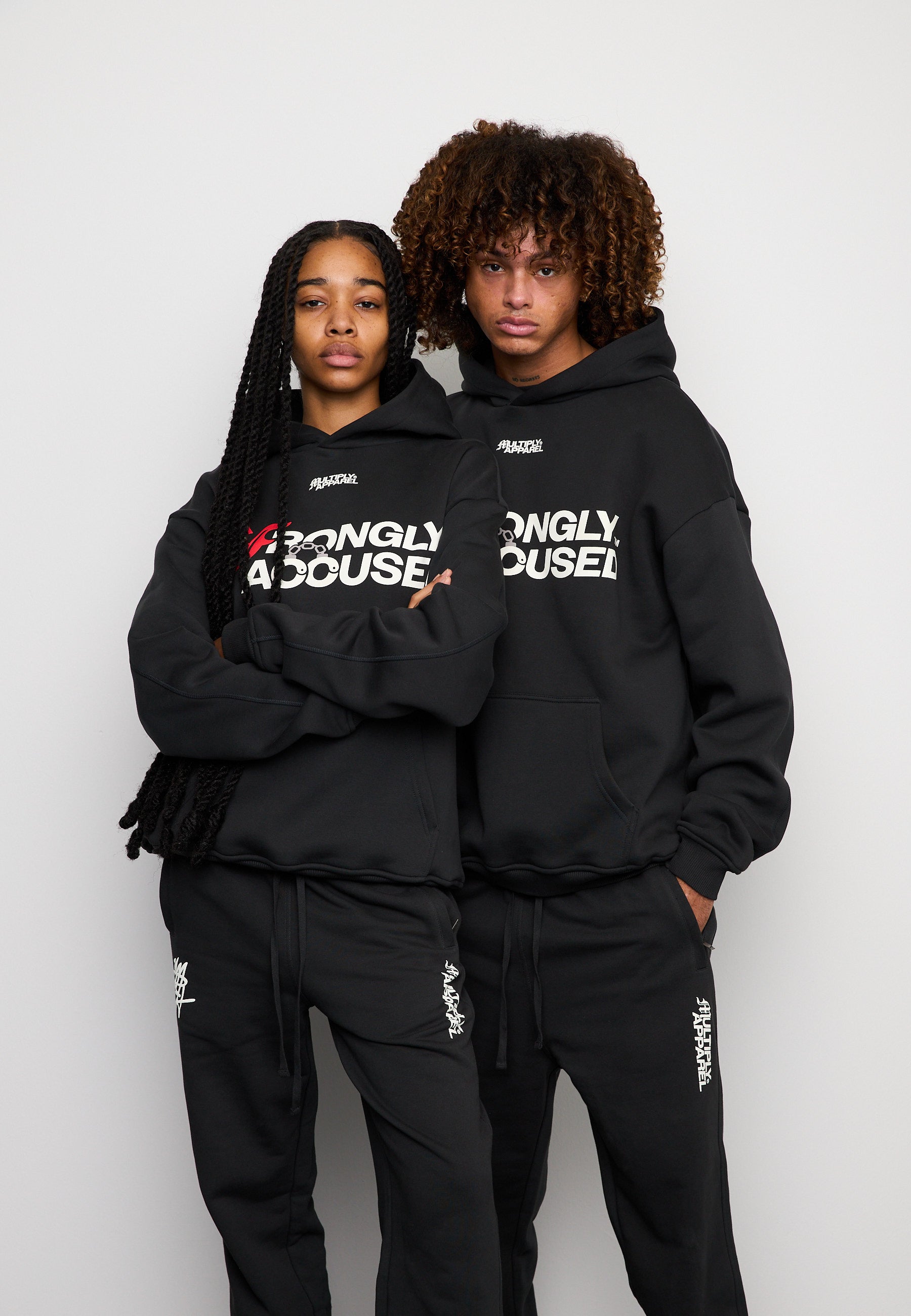 Multiply Spparel Oversize Hoodie INJUSTICE Black Soda Washed