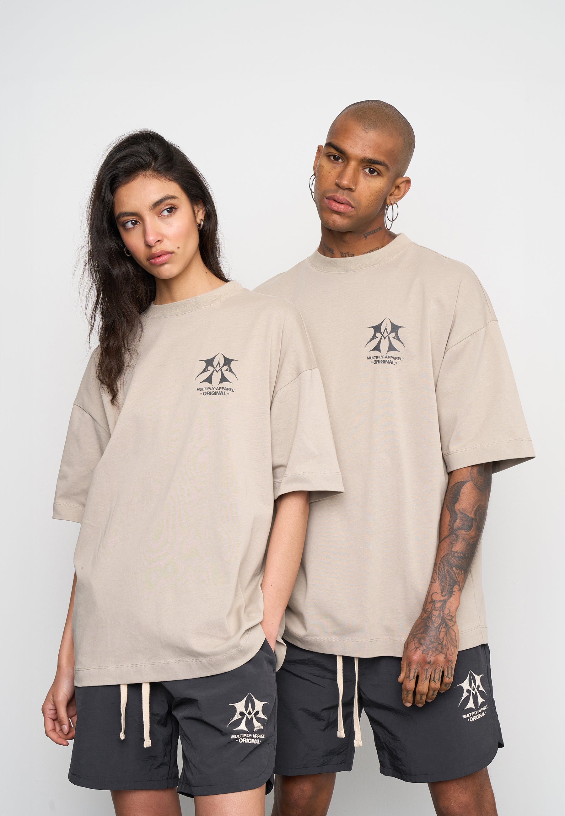 Multiply Spparel Oversize T-Shirt SKETCH Vintage Khaki