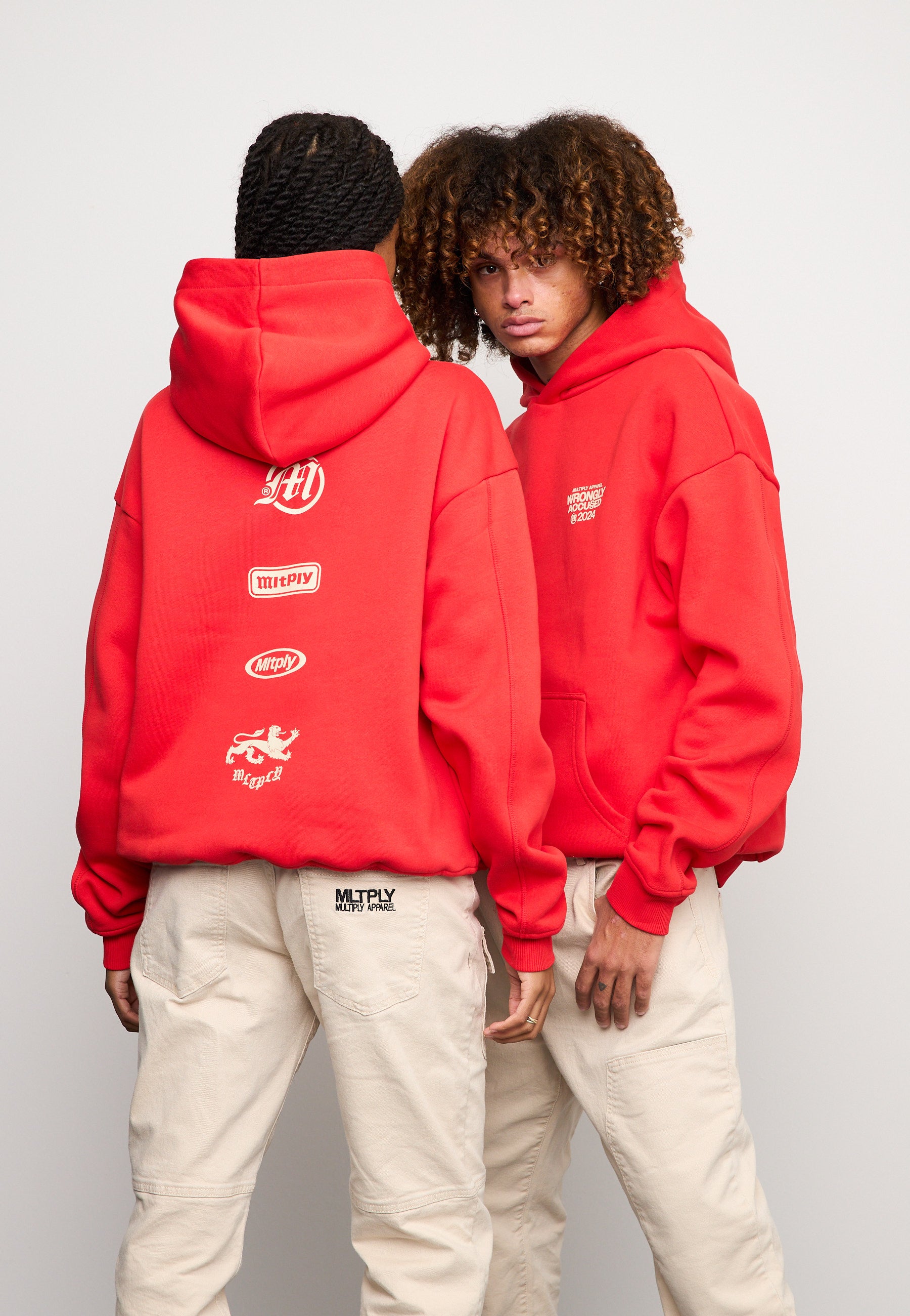 Multiply Spparel Oversize Hoodie JUDGMENT Flame Scarlet