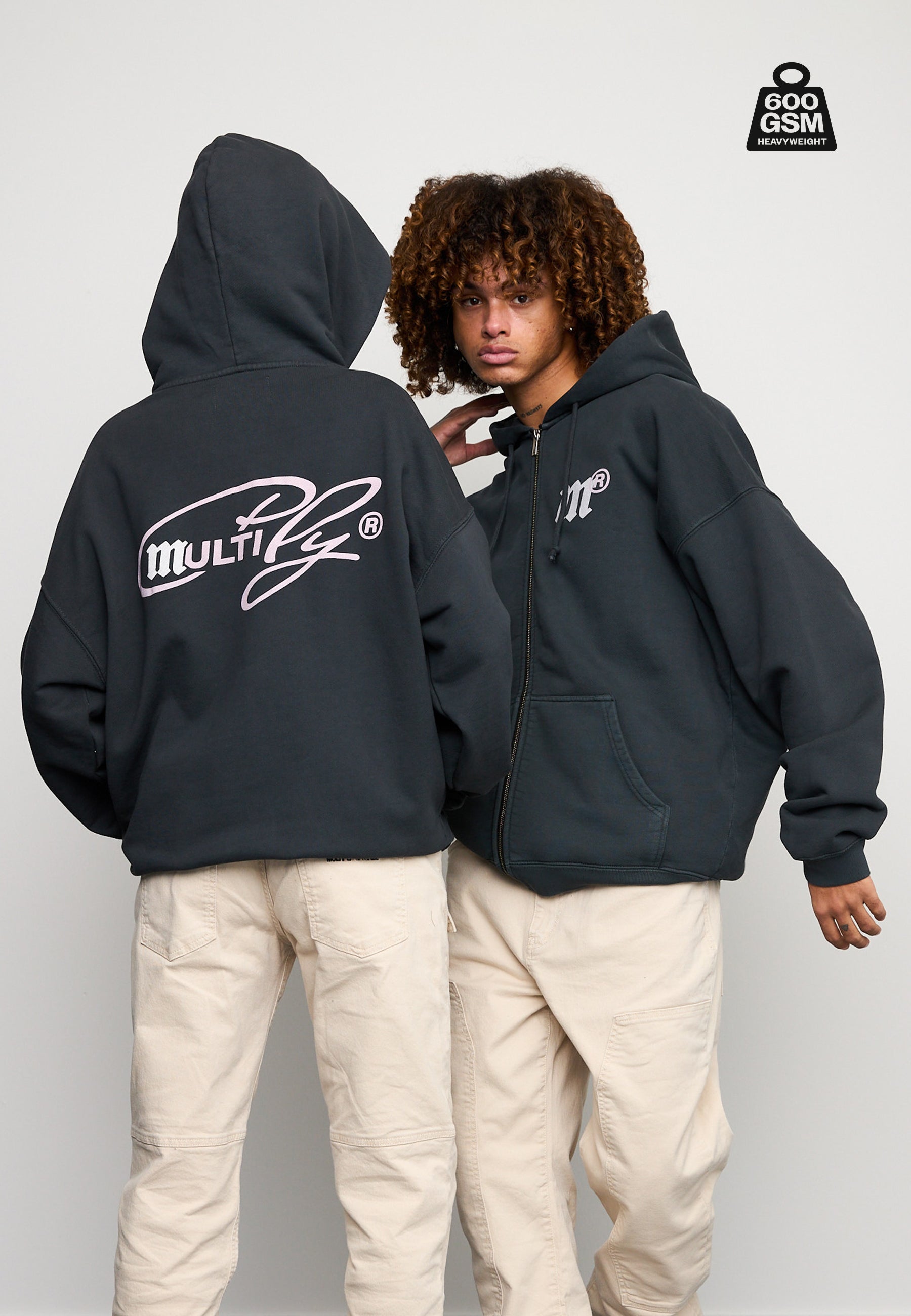 Multiply Spparel Oversize Zip Hoodie MASSIVE Black Soda