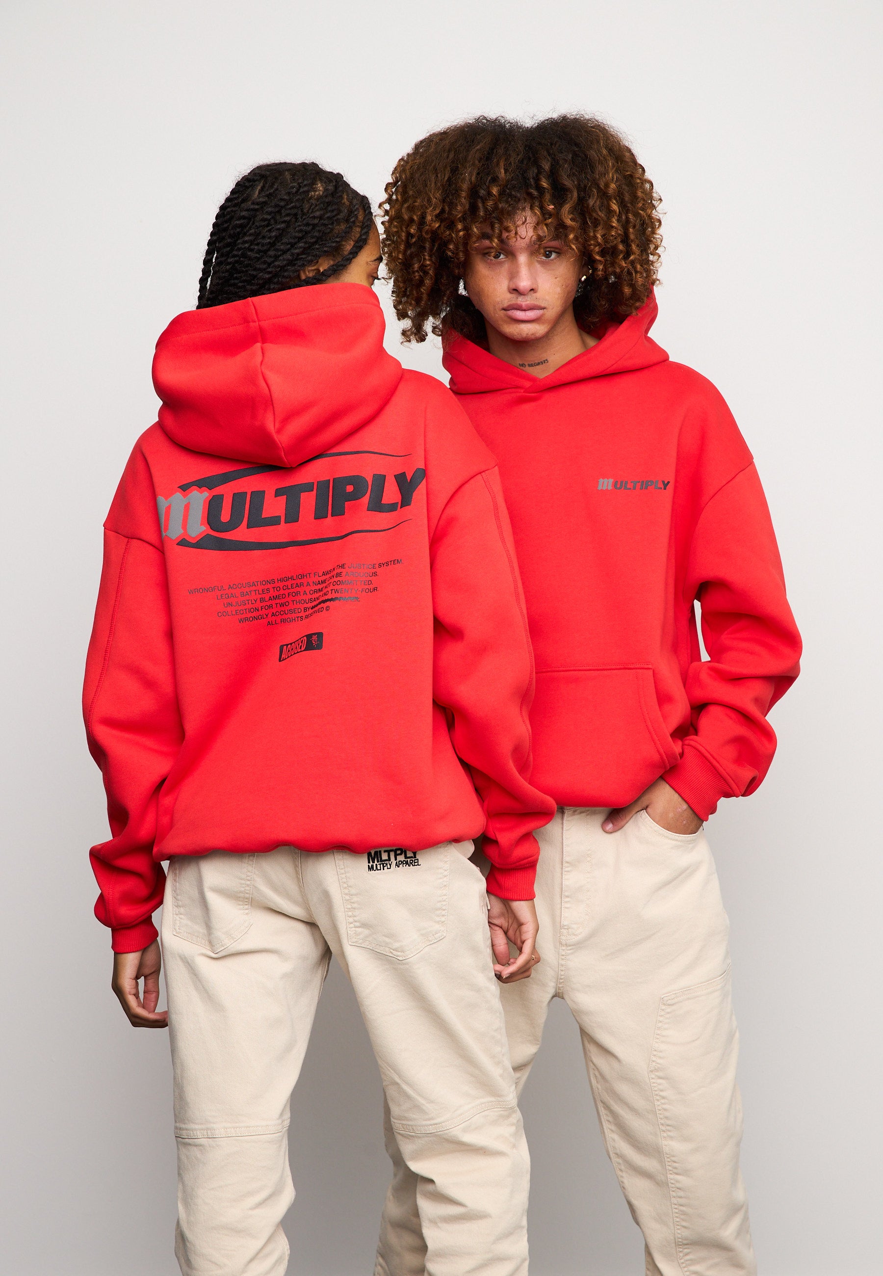 Multiply Spparel Oversize Hoodie ACCUSED Flame Scarlet
