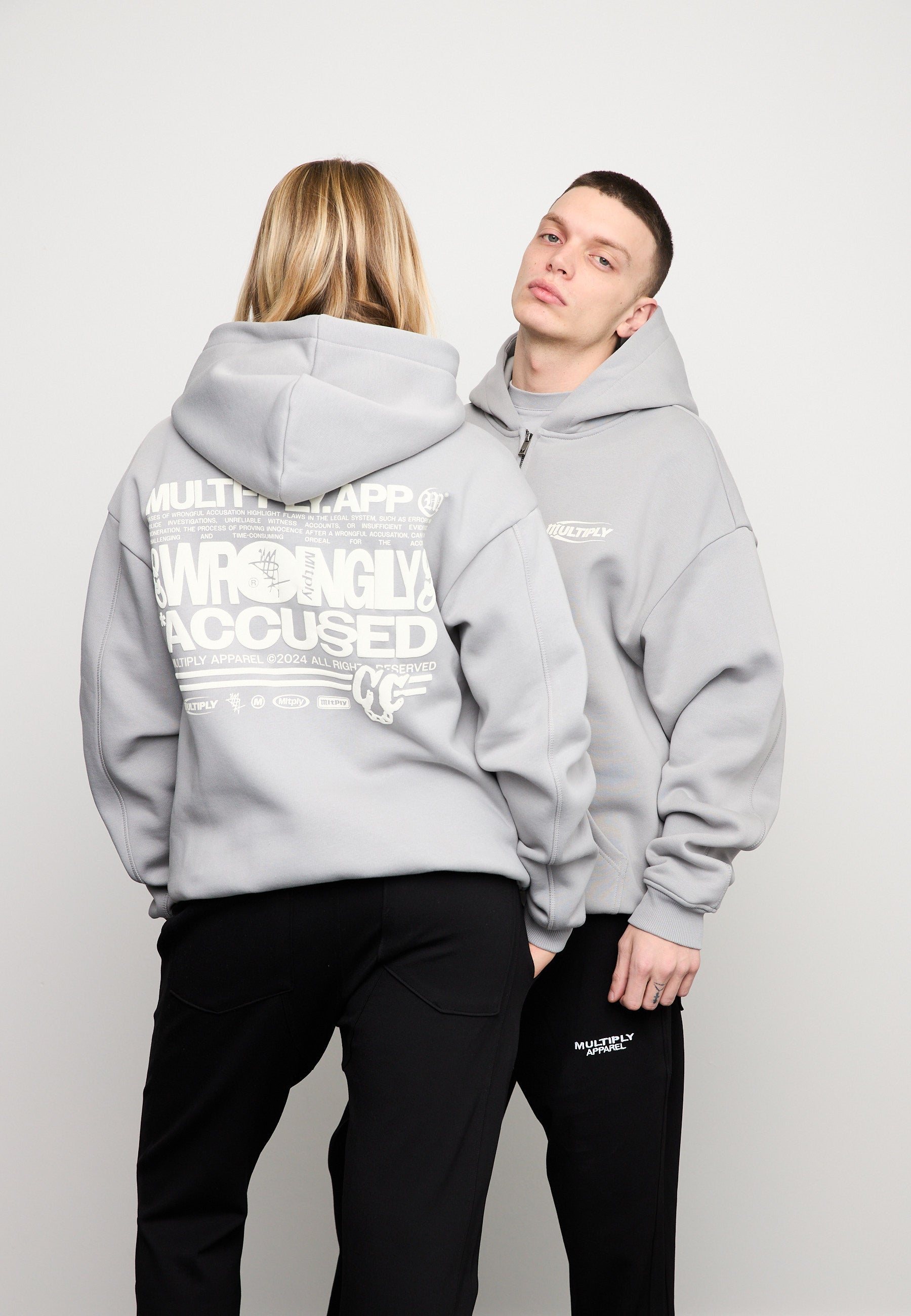 Multiply Spparel Oversize Zip Hoodie LAW Ultimate Grey