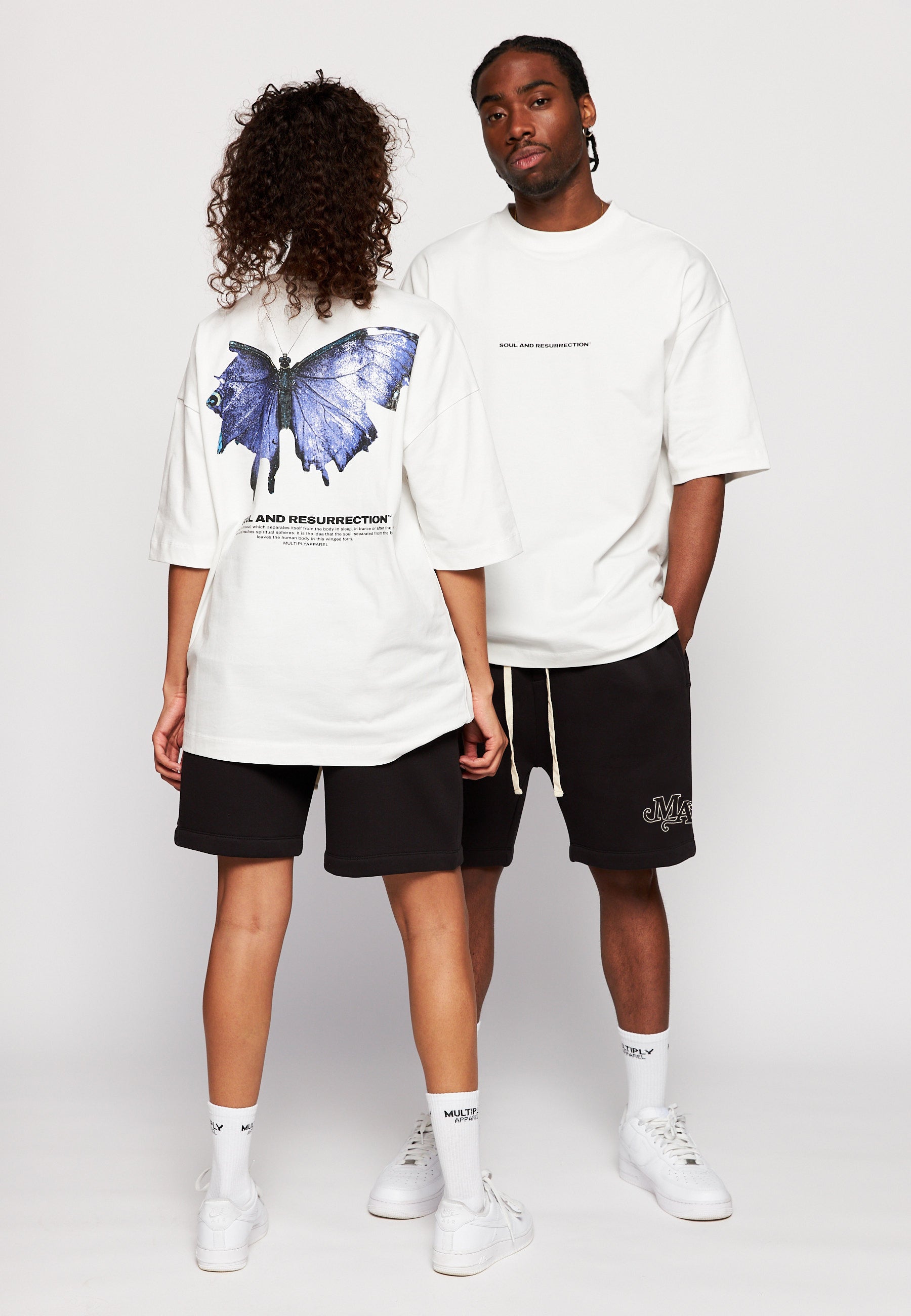 Multiply Apparel Oversize T-Shirt BUTTERFLY Snow White – weitere Ansicht 2