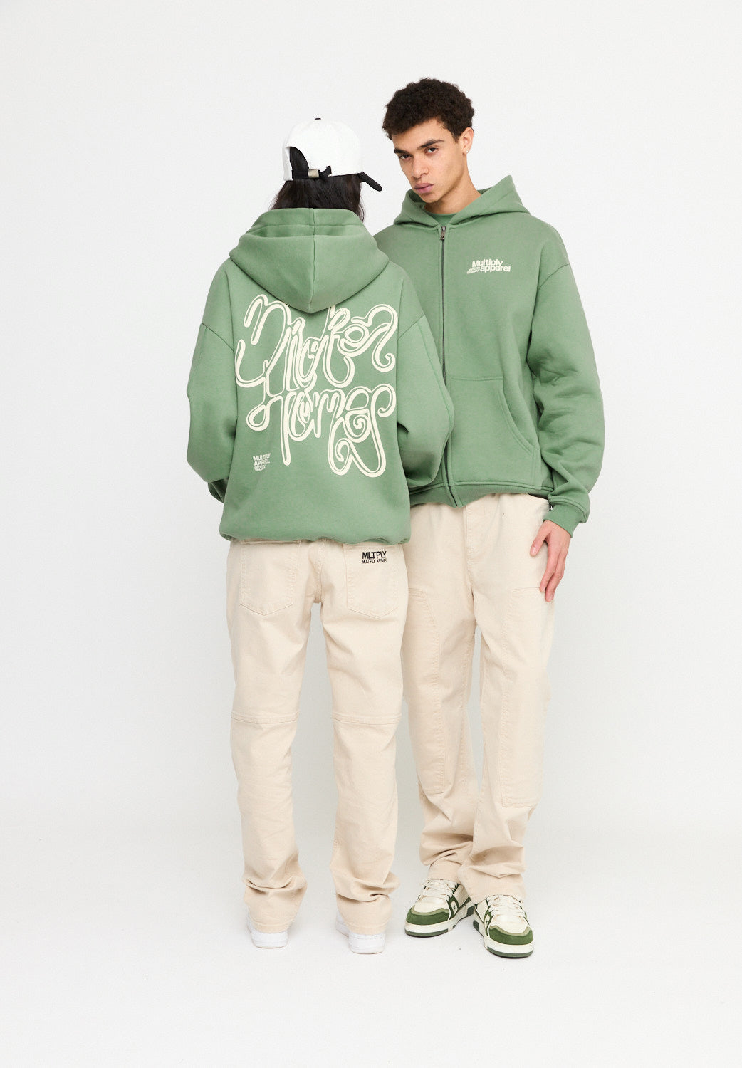 Oversize zip hoodie CONFLICT Hedge Green