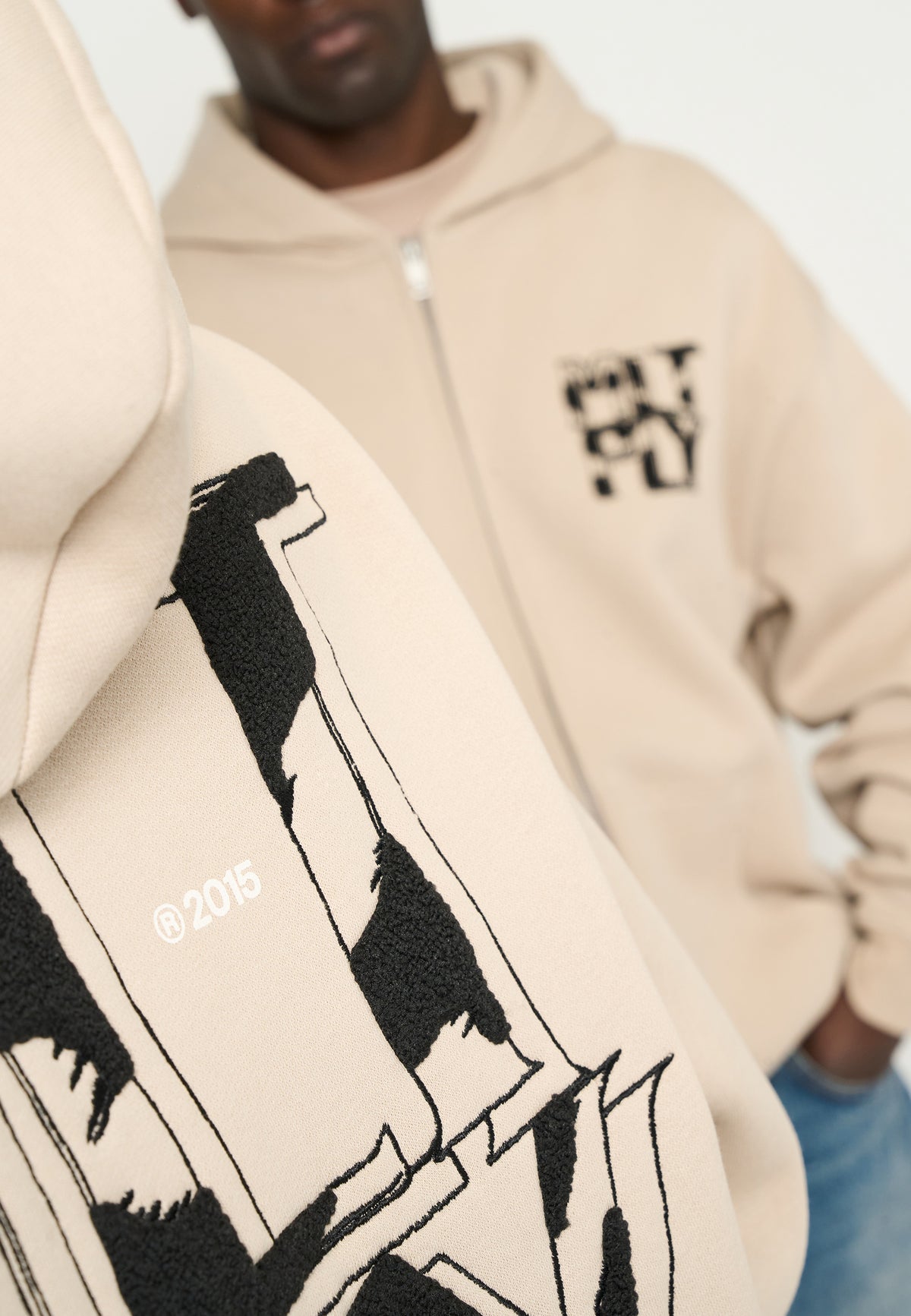 Oversized Zip Hoodie STRONG Simply Taupe