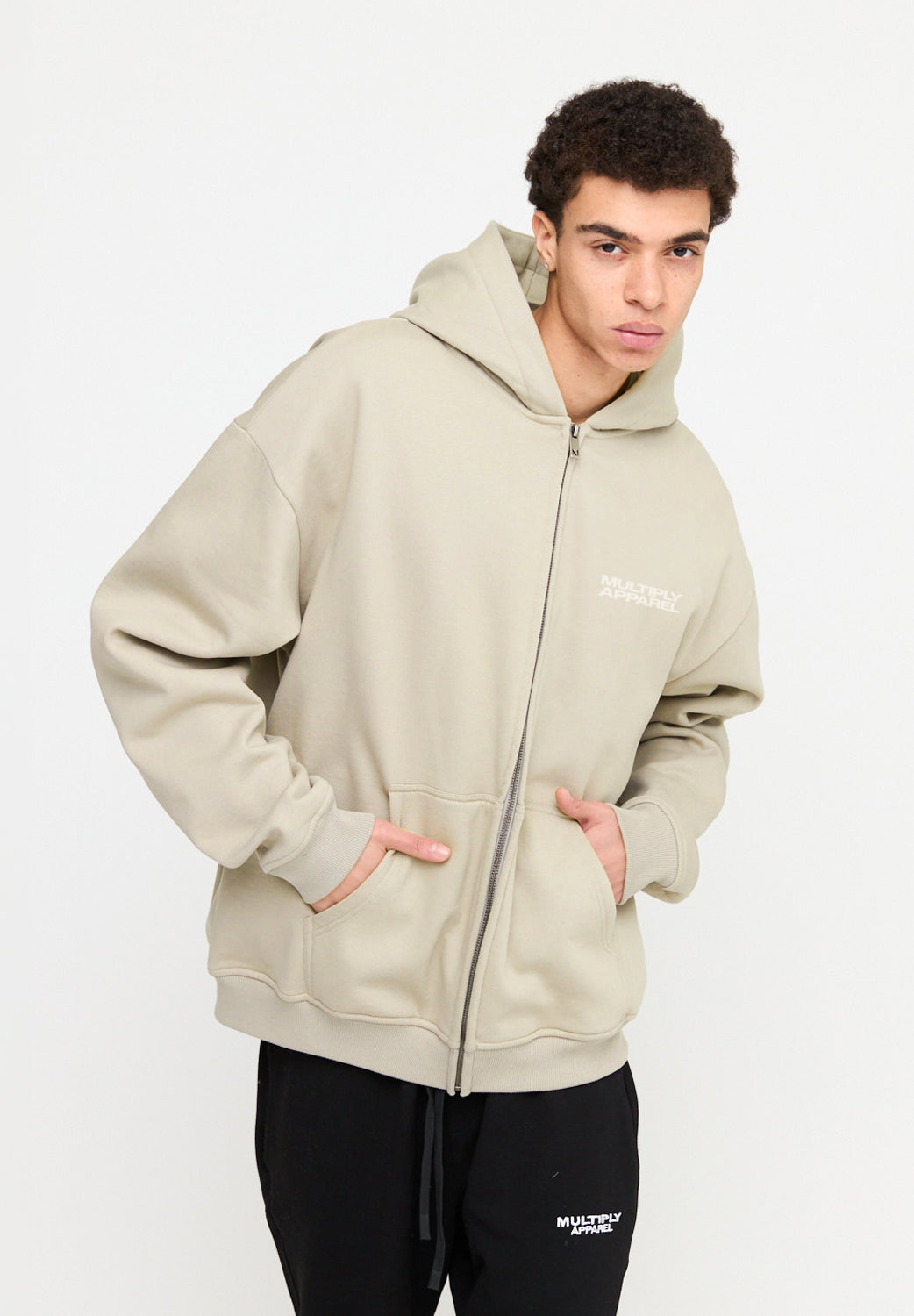 Oversize zip hoodie DIE FOR YOU Cement