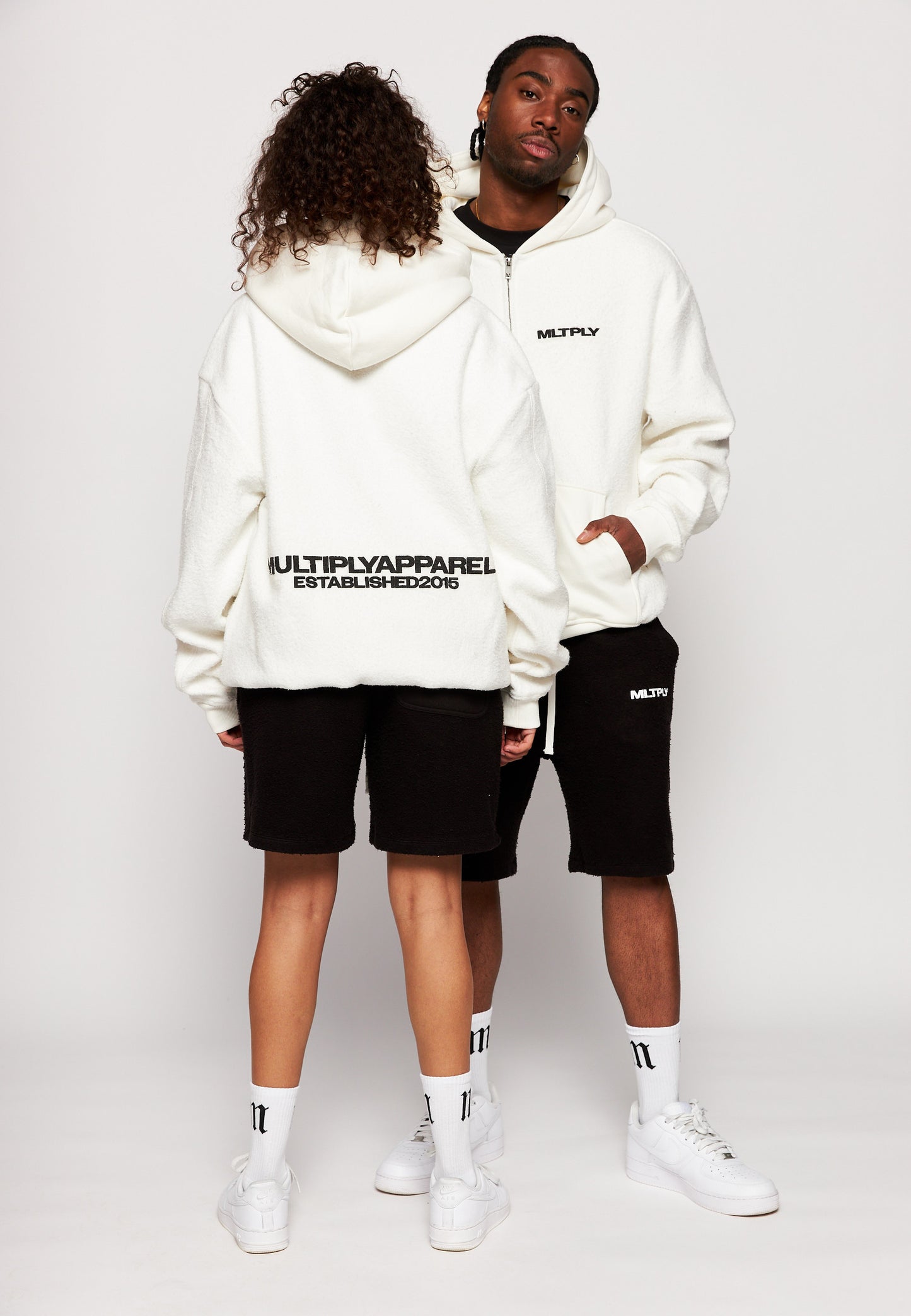 Oversize Zip Hoodie BRUSHED Off White