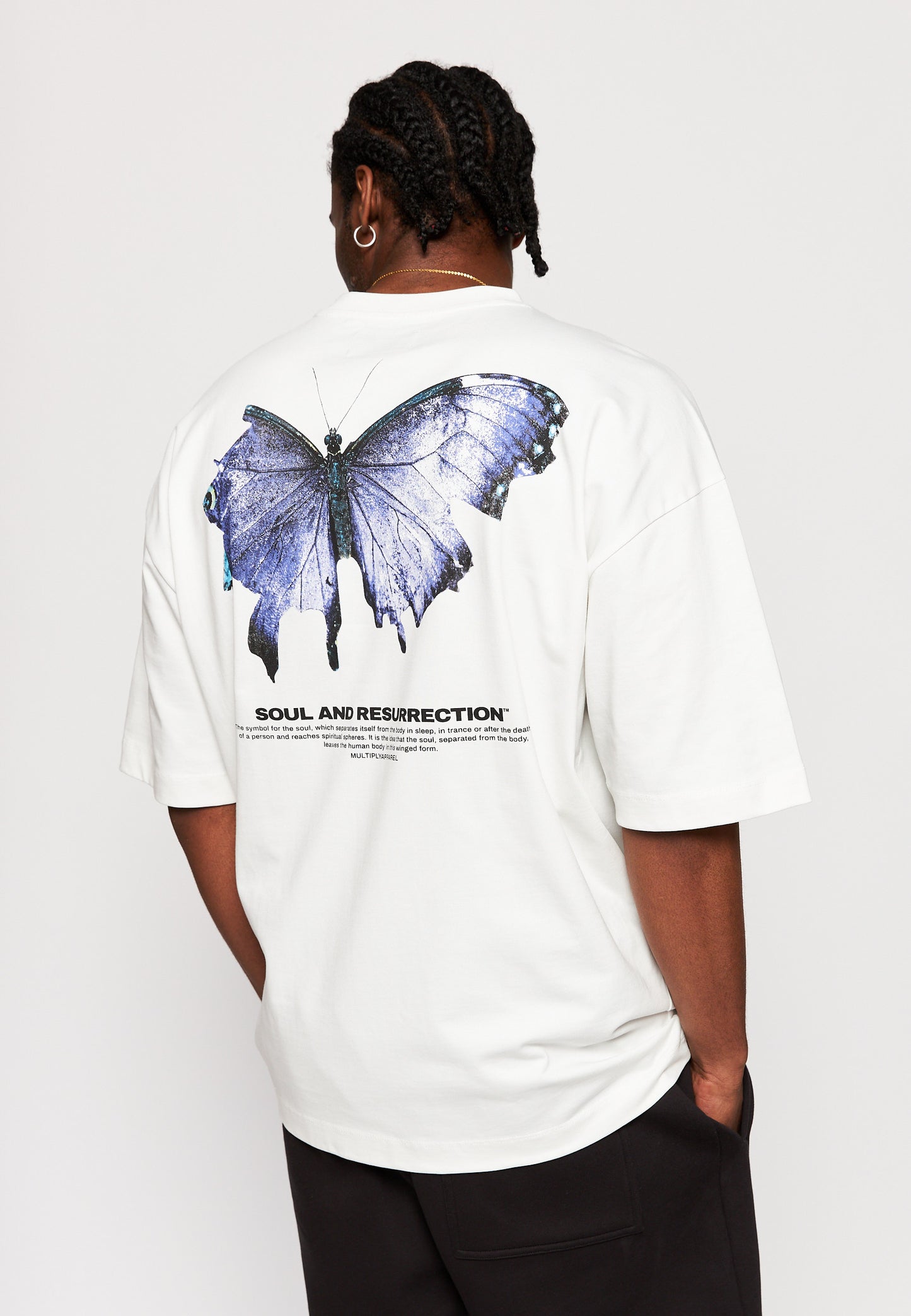 Oversize T-Shirt Off White BUTTERFLY