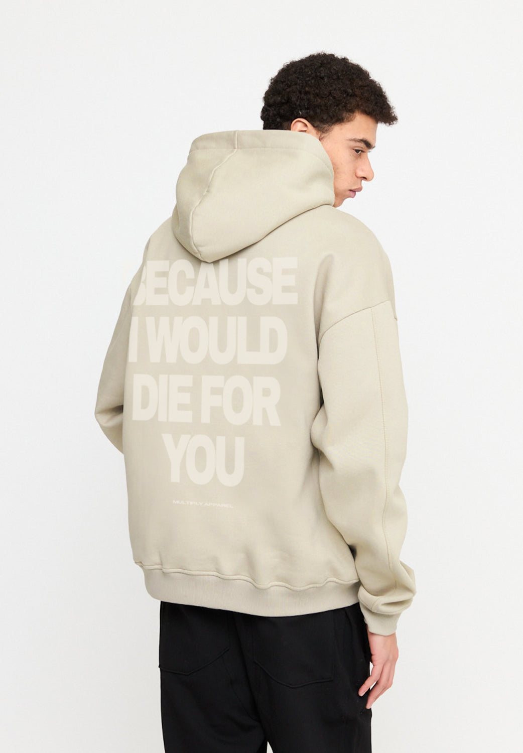 Oversize zip hoodie DIE FOR YOU Cement