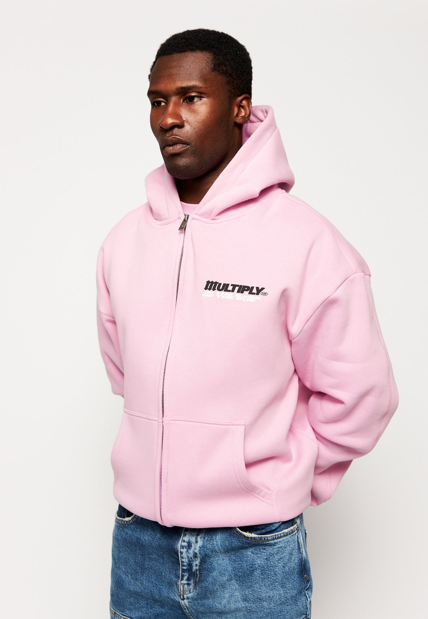 Oversize Zip Hoodie ALL DAY LONG Pink Lavender