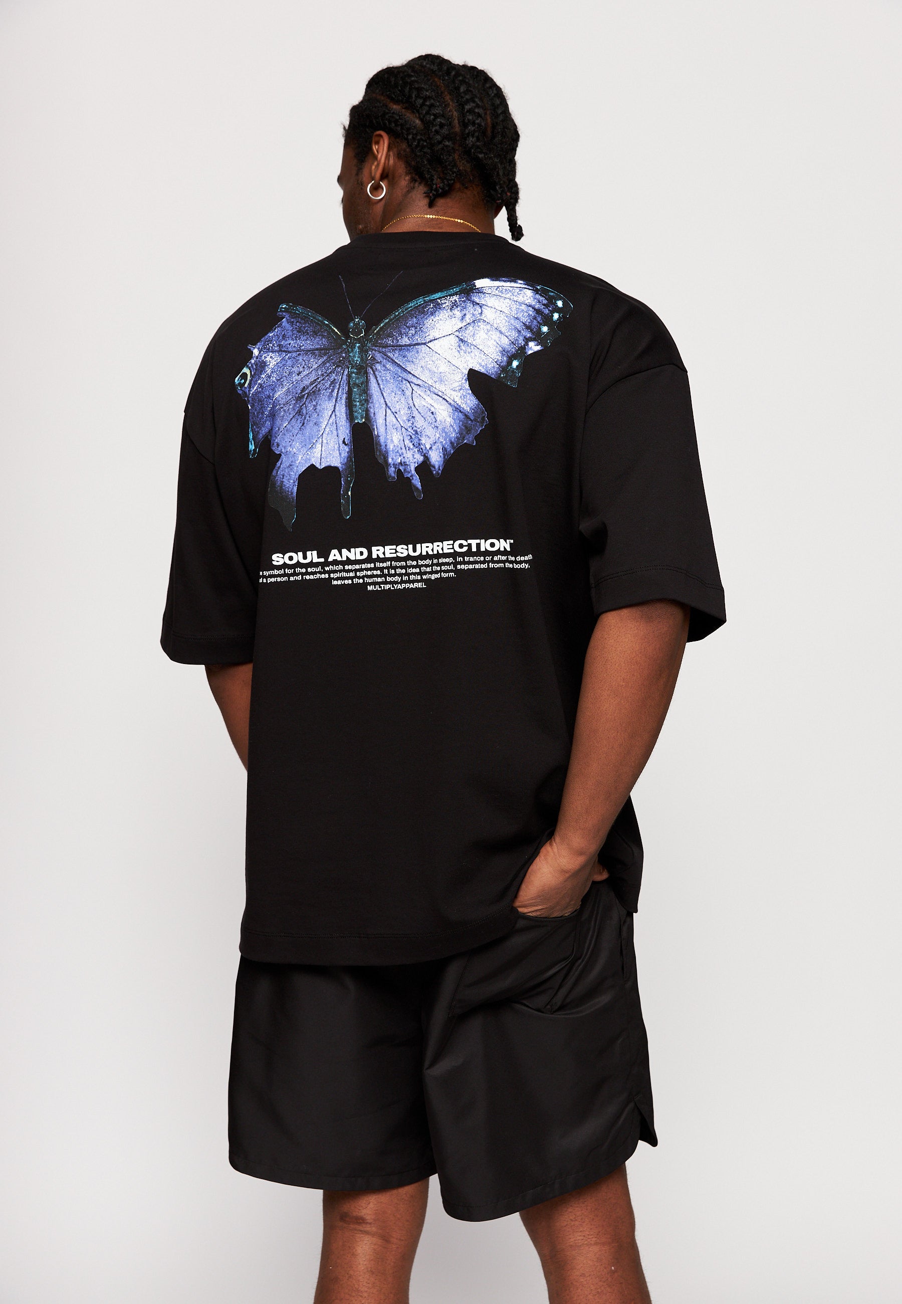 Multiply Apparel Oversize T-Shirt BUTTERFLY Black – weitere Ansicht 4